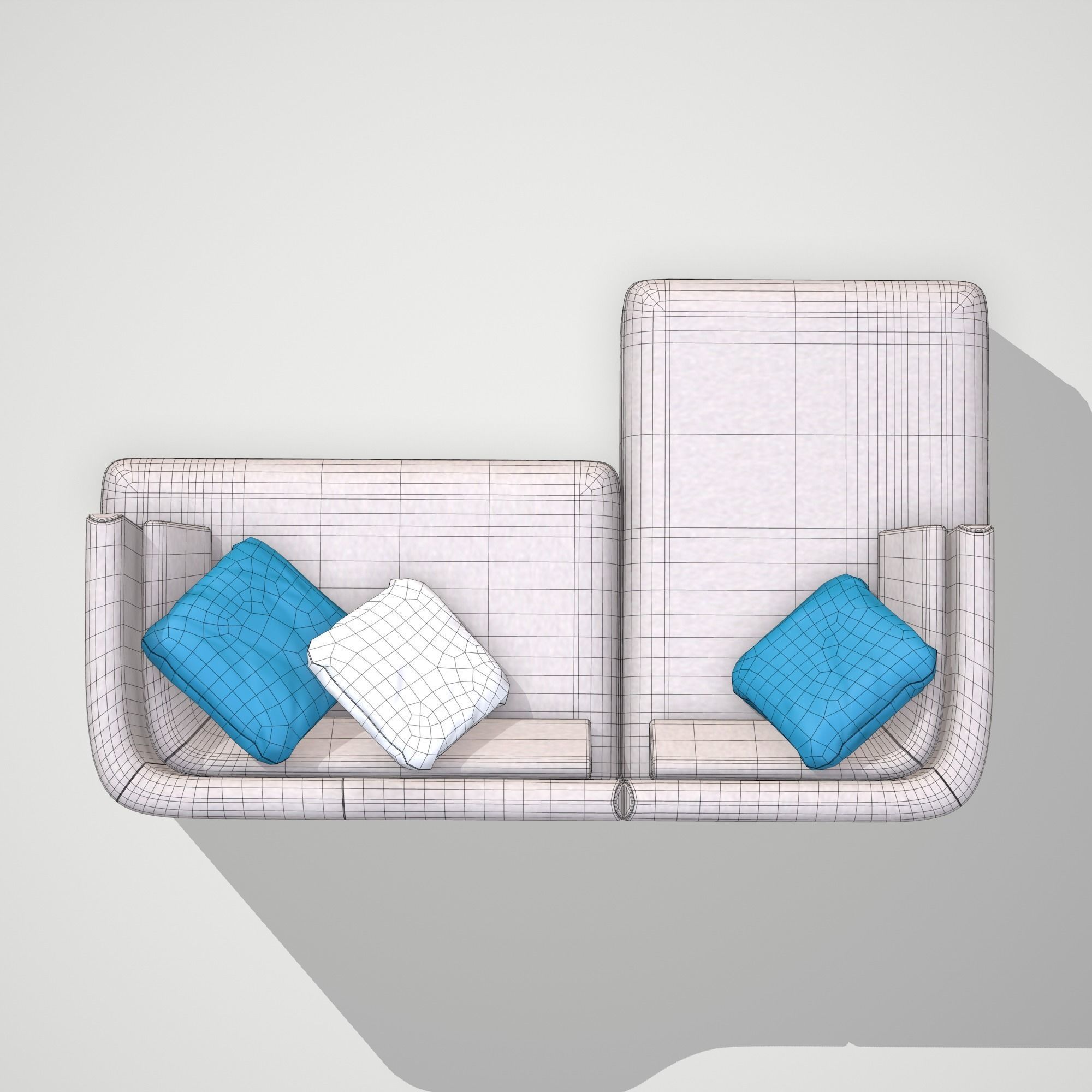 Low Poly Modular Sofa Low-poly 3D model_6