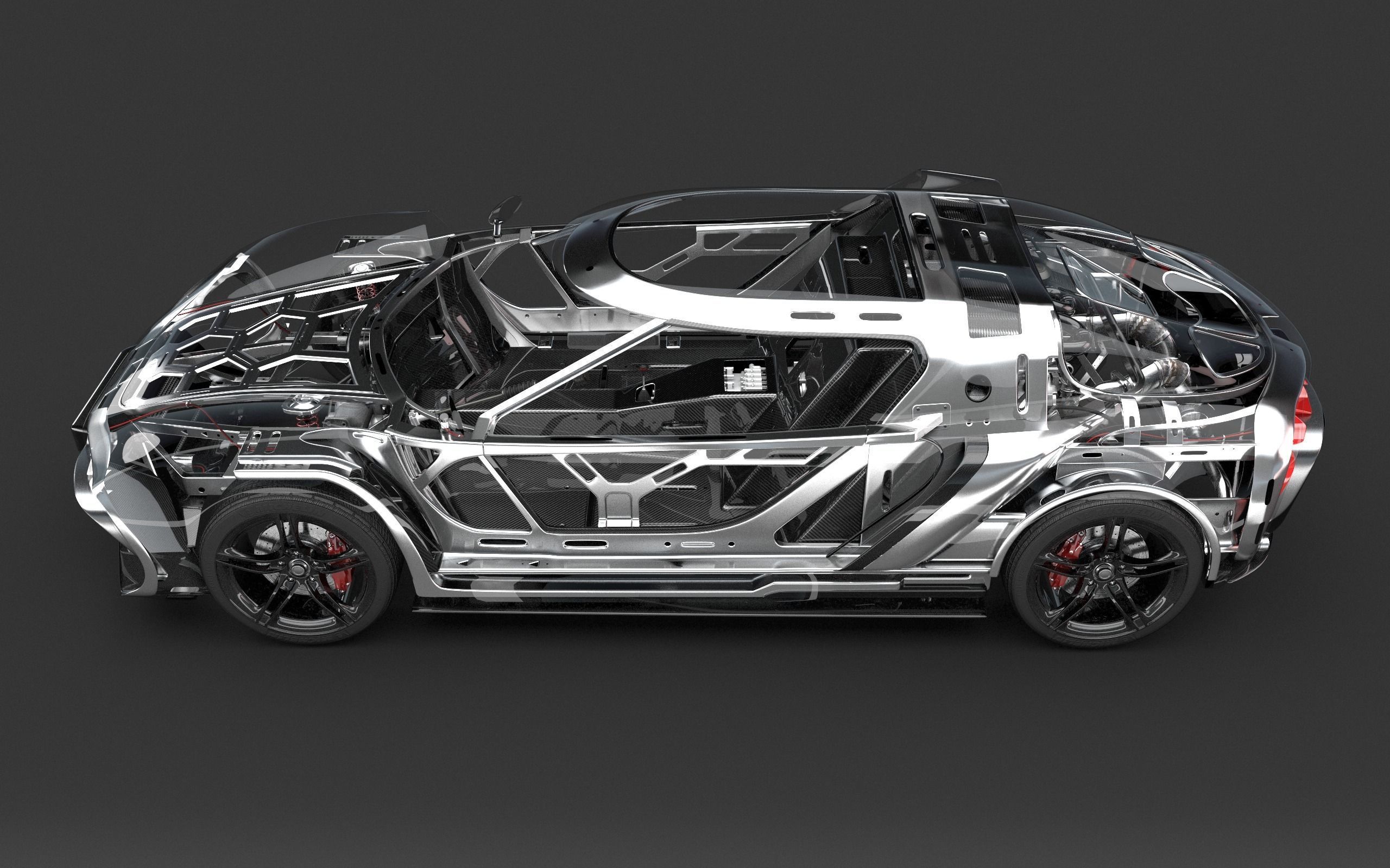 3D Concept Car and Chassis 3D model_2