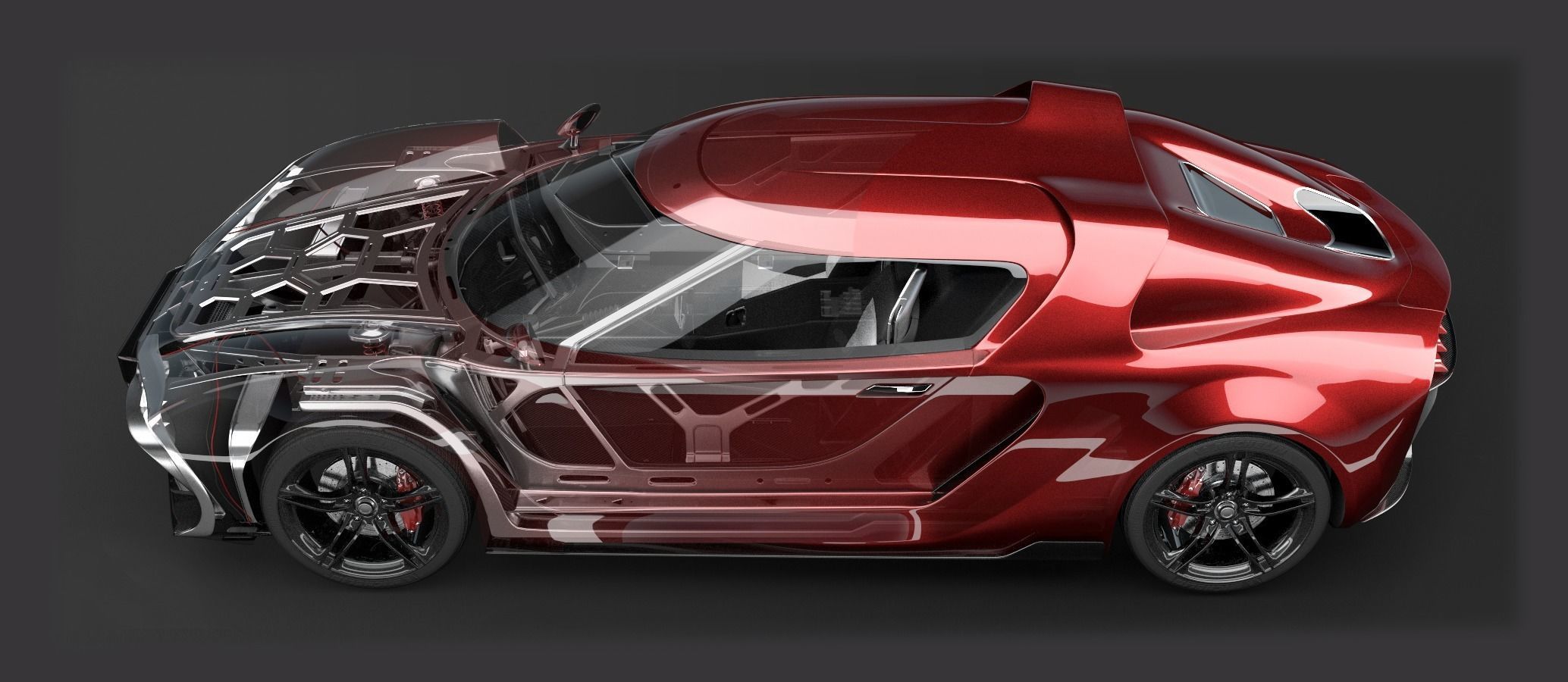 3D Concept Car and Chassis 3D model_0