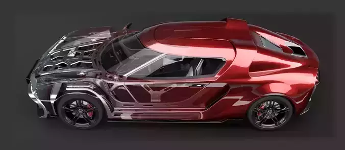 3D Concept Car and Chassis 3D model