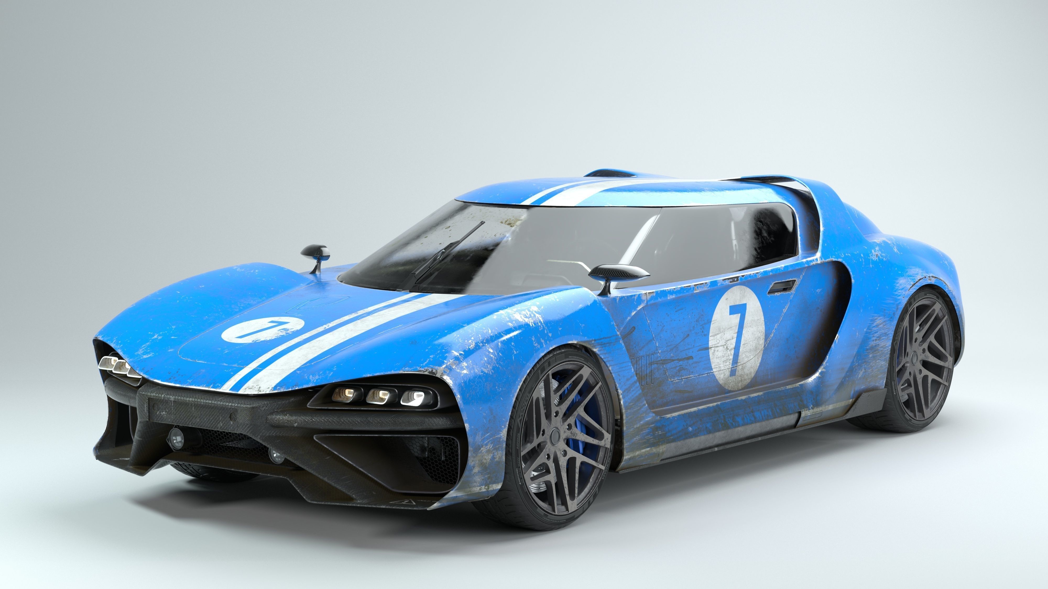 3D Concept Car and Chassis 3D model_3