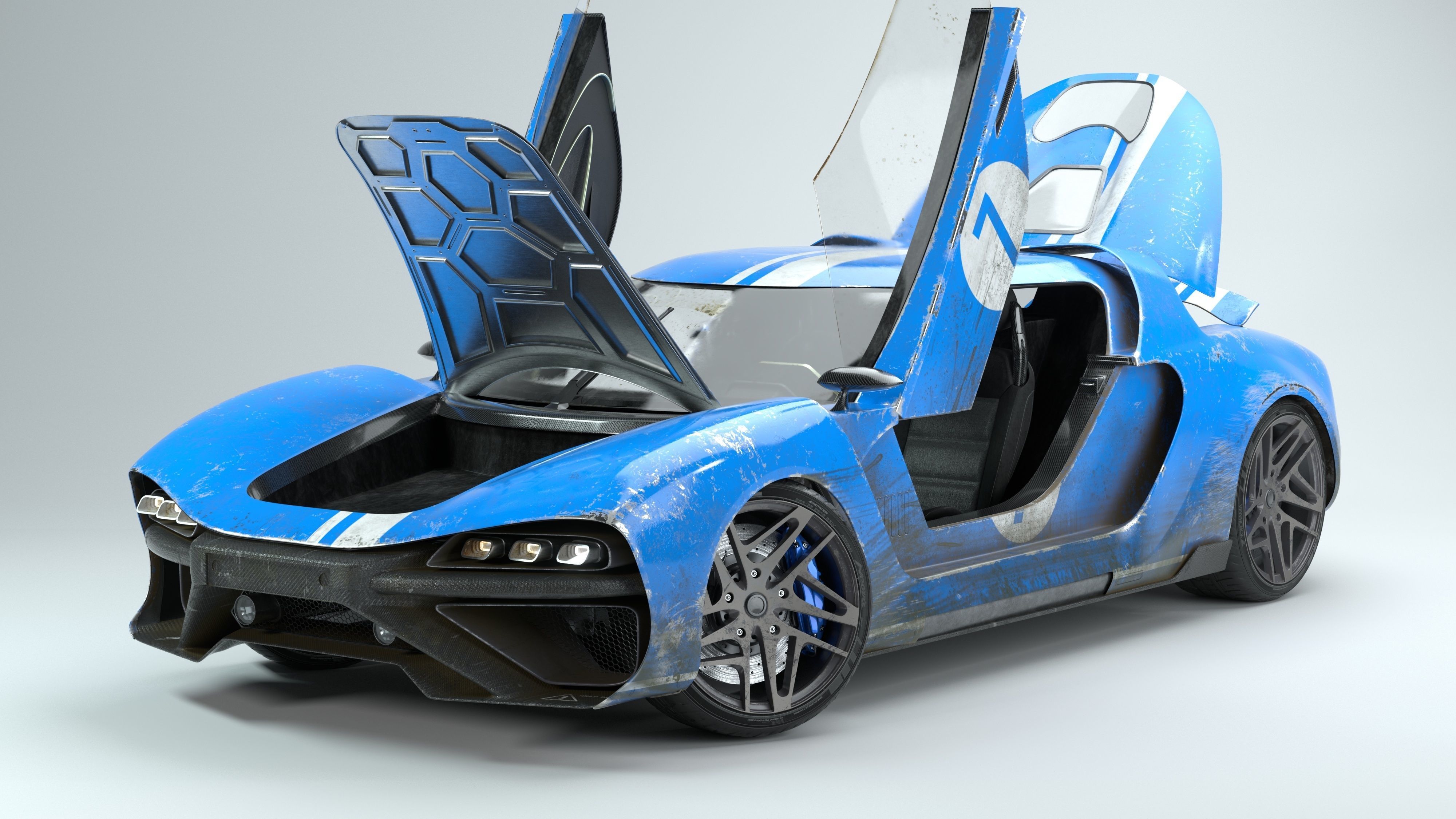 3D Concept Car and Chassis 3D model_4