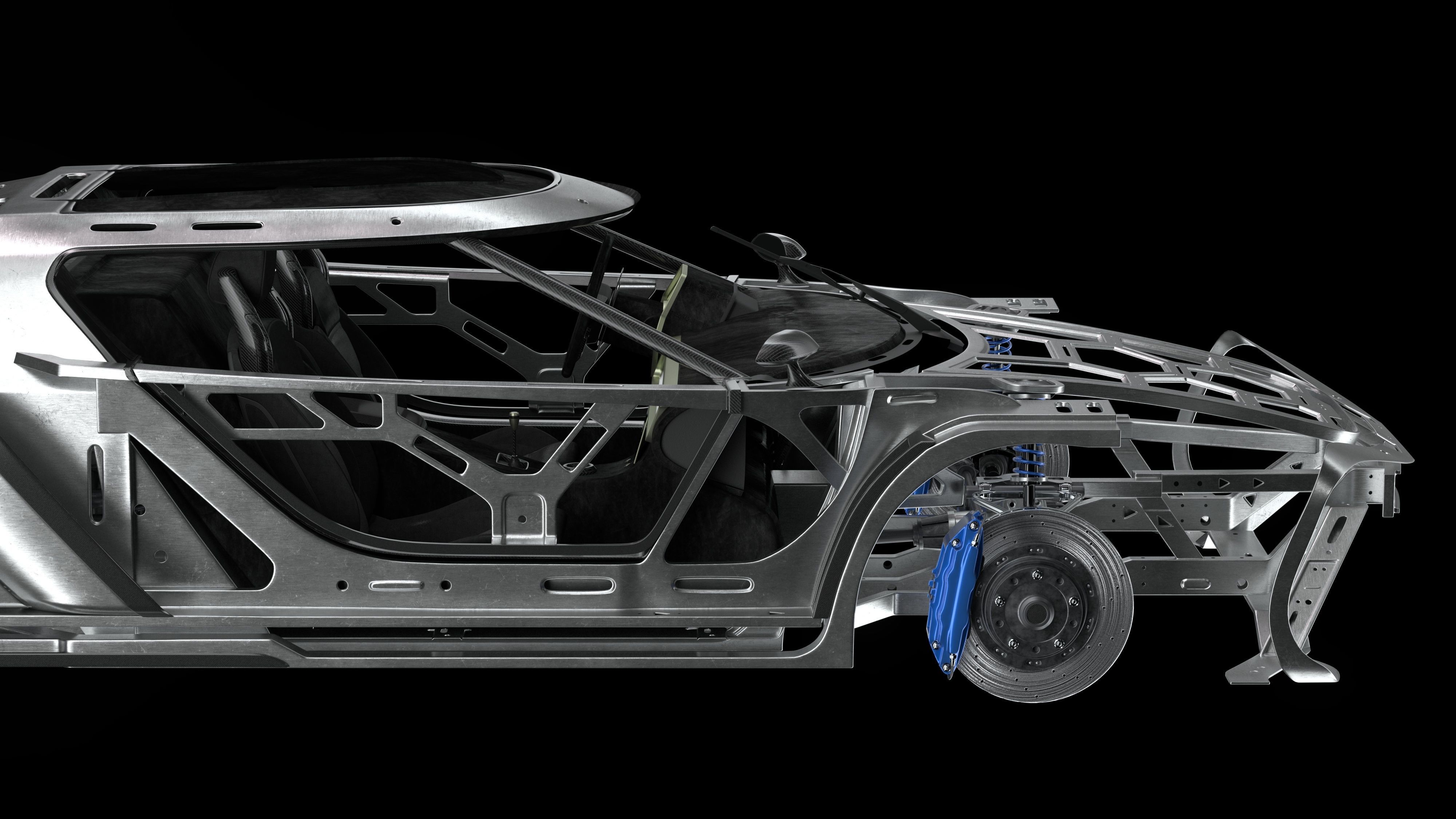 3D Concept Car and Chassis 3D model_9