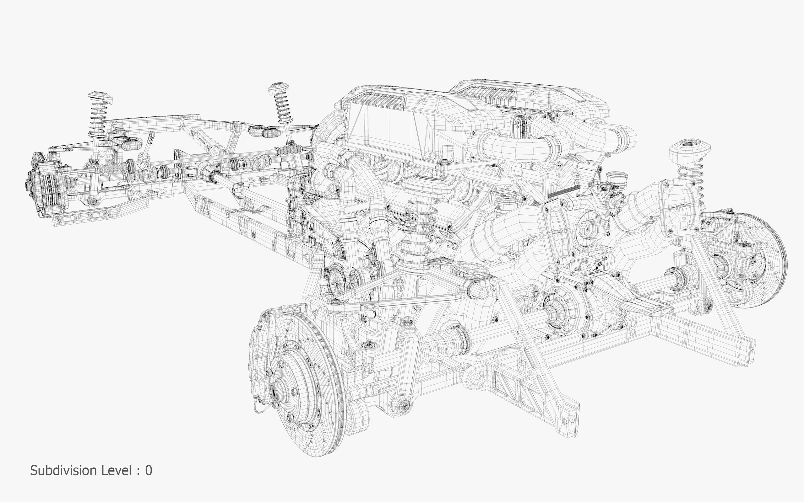 3D Concept Car and Chassis 3D model_45