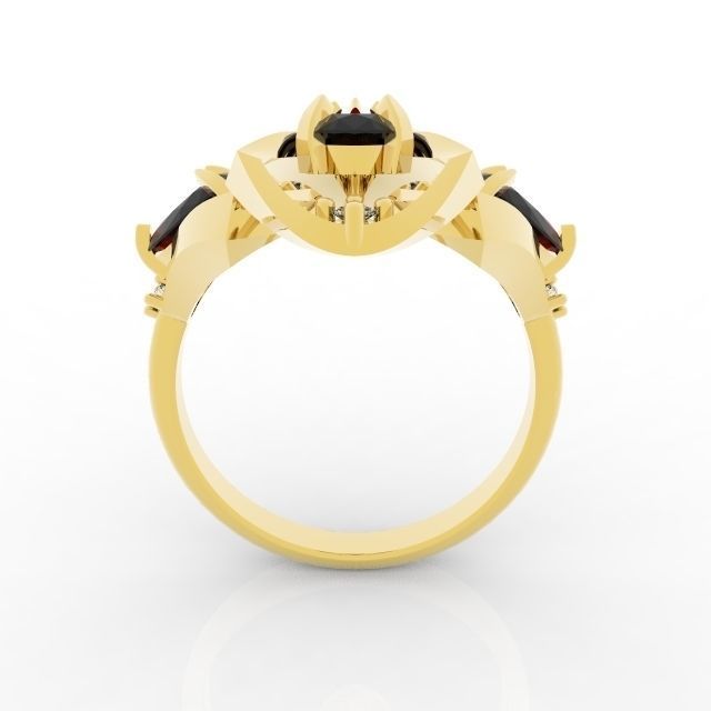 Modern butterfly jewelry ring 3D print model_4