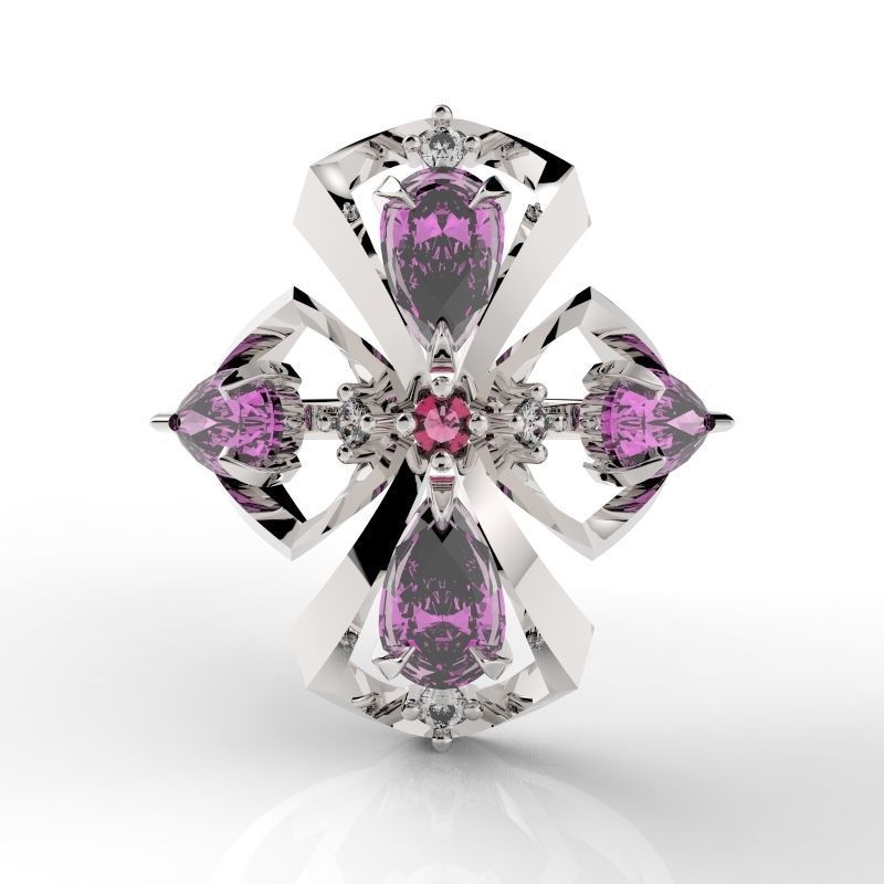 Modern butterfly jewelry ring 3D print model_1