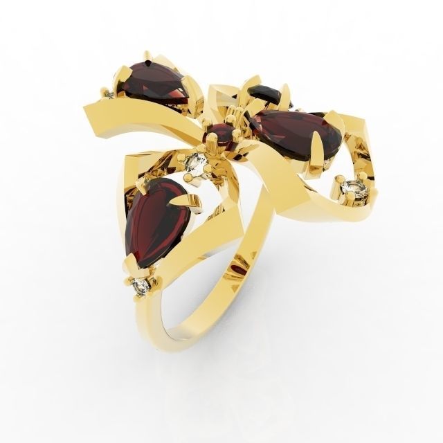 Modern butterfly jewelry ring 3D print model_3