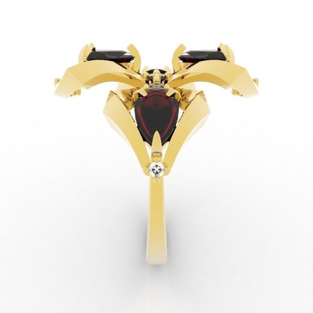 Modern butterfly jewelry ring 3D print model_6