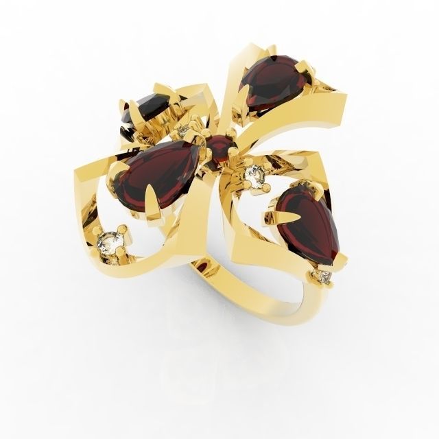 Modern butterfly jewelry ring 3D print model_5