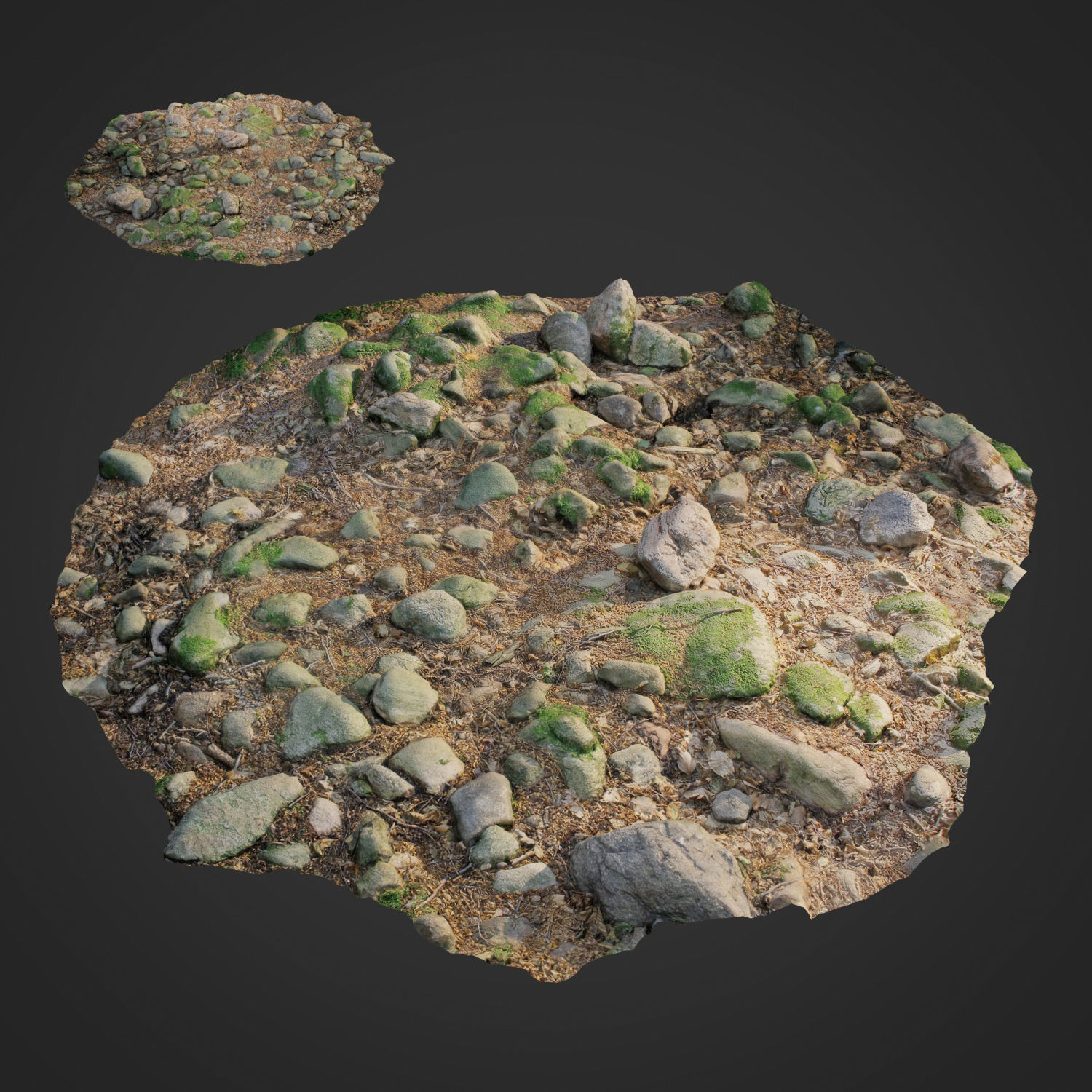 mossy stones bundle 001 Low-poly 3D model_3