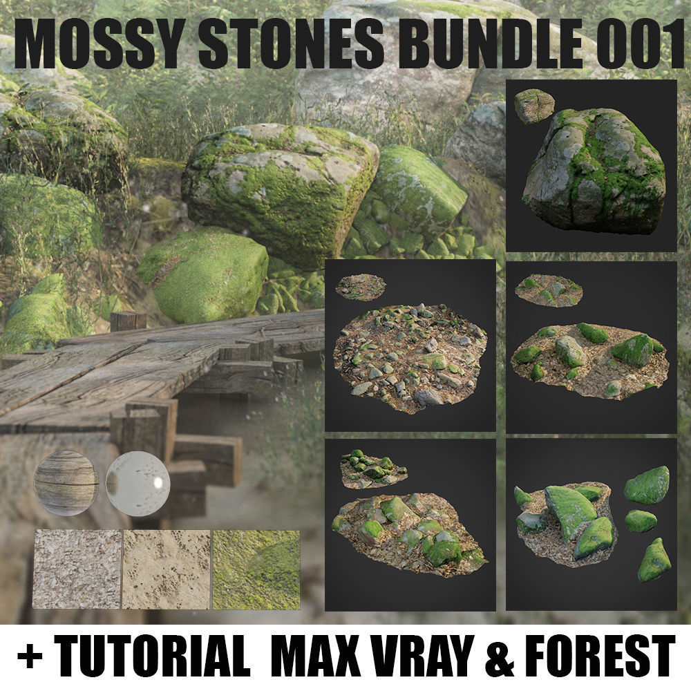 mossy stones bundle 001