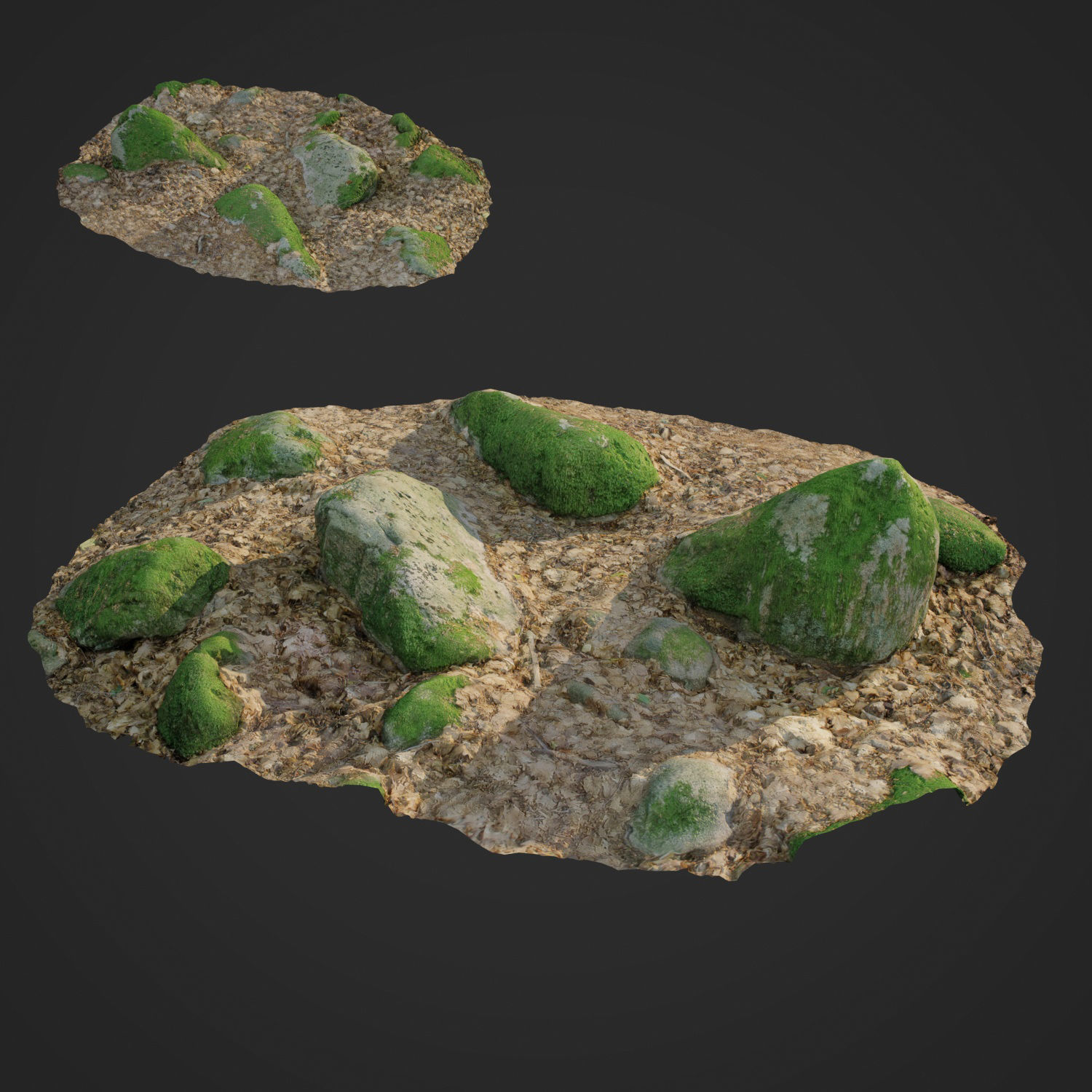mossy stones bundle 001 Low-poly 3D model_6