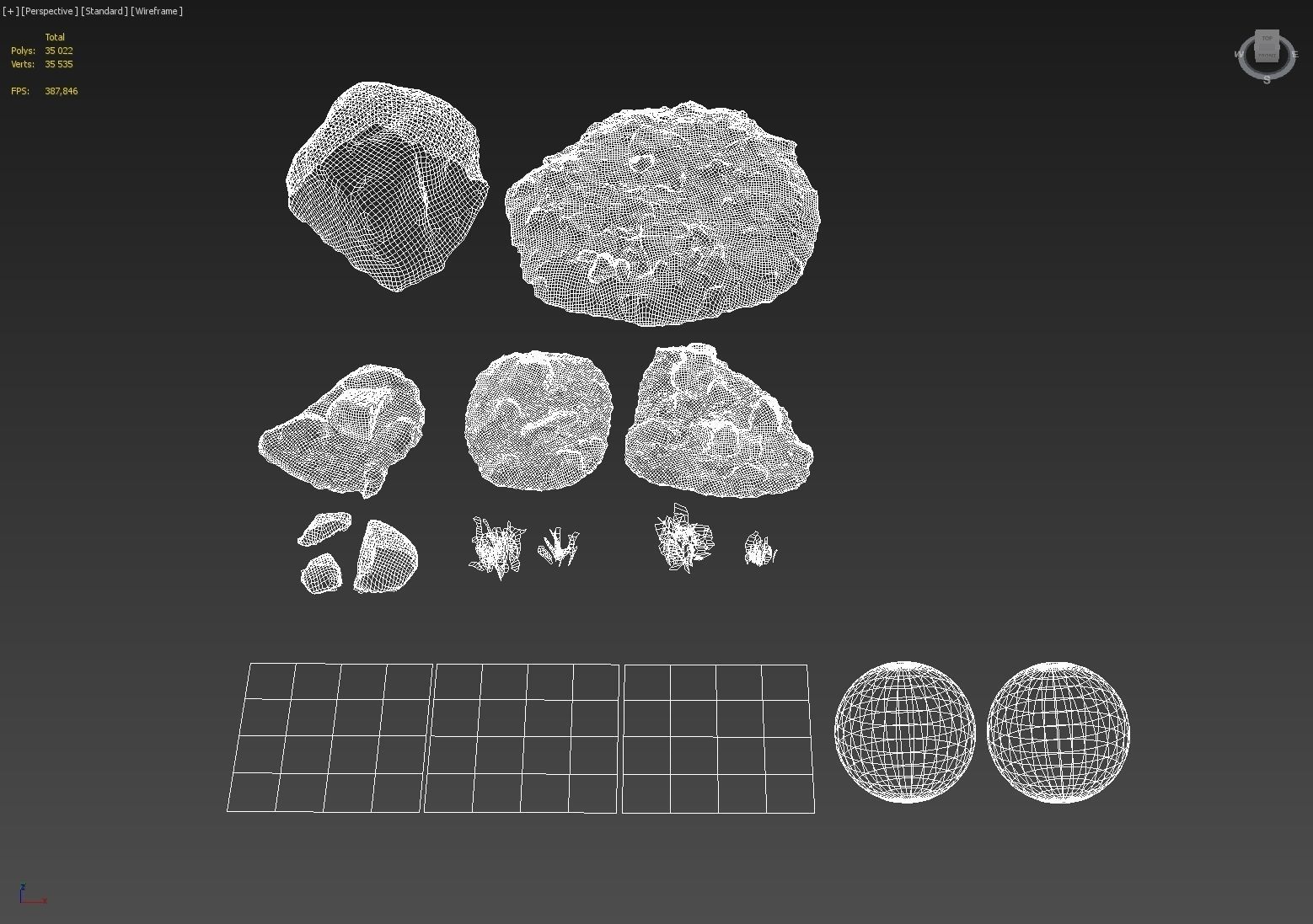 mossy stones bundle 001 Low-poly 3D model_2