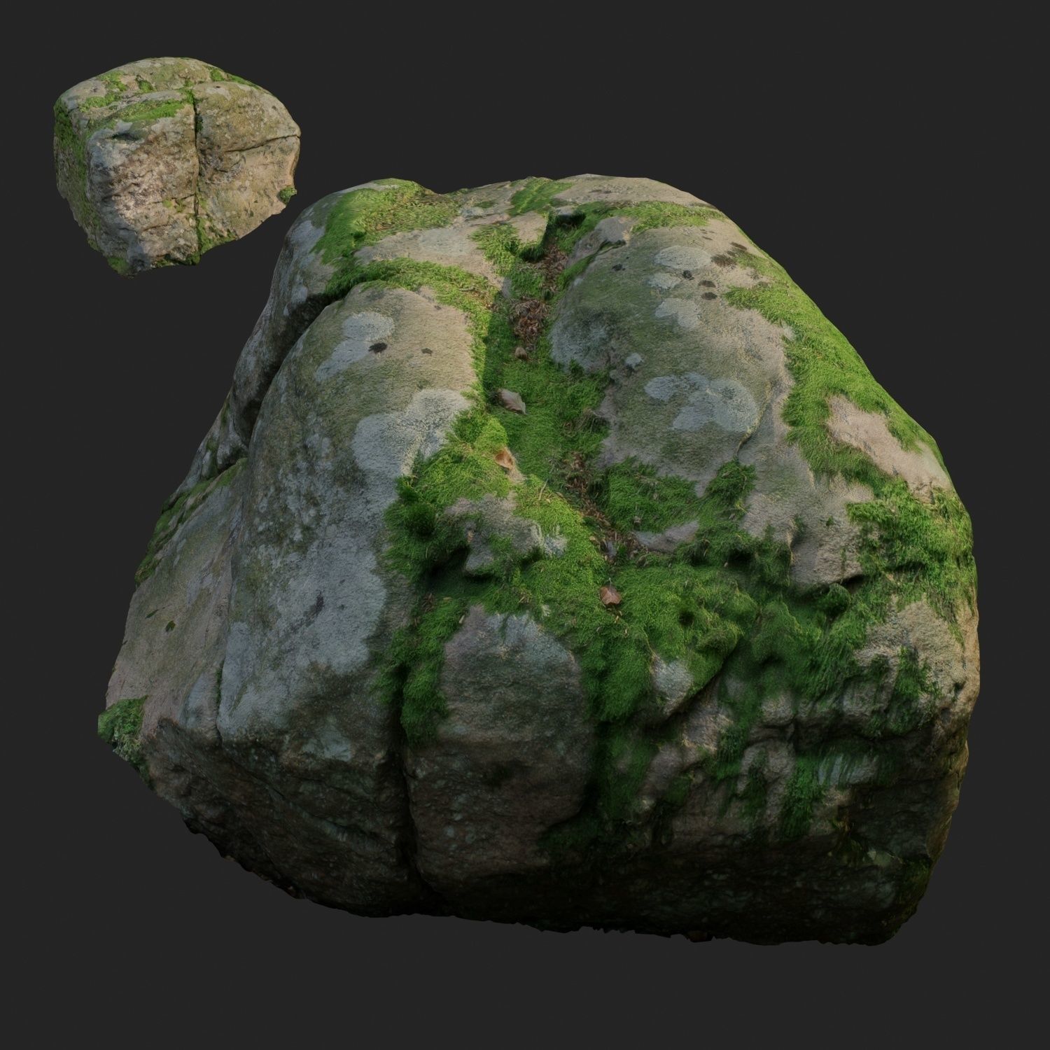 mossy stones bundle 001 Low-poly 3D model_7