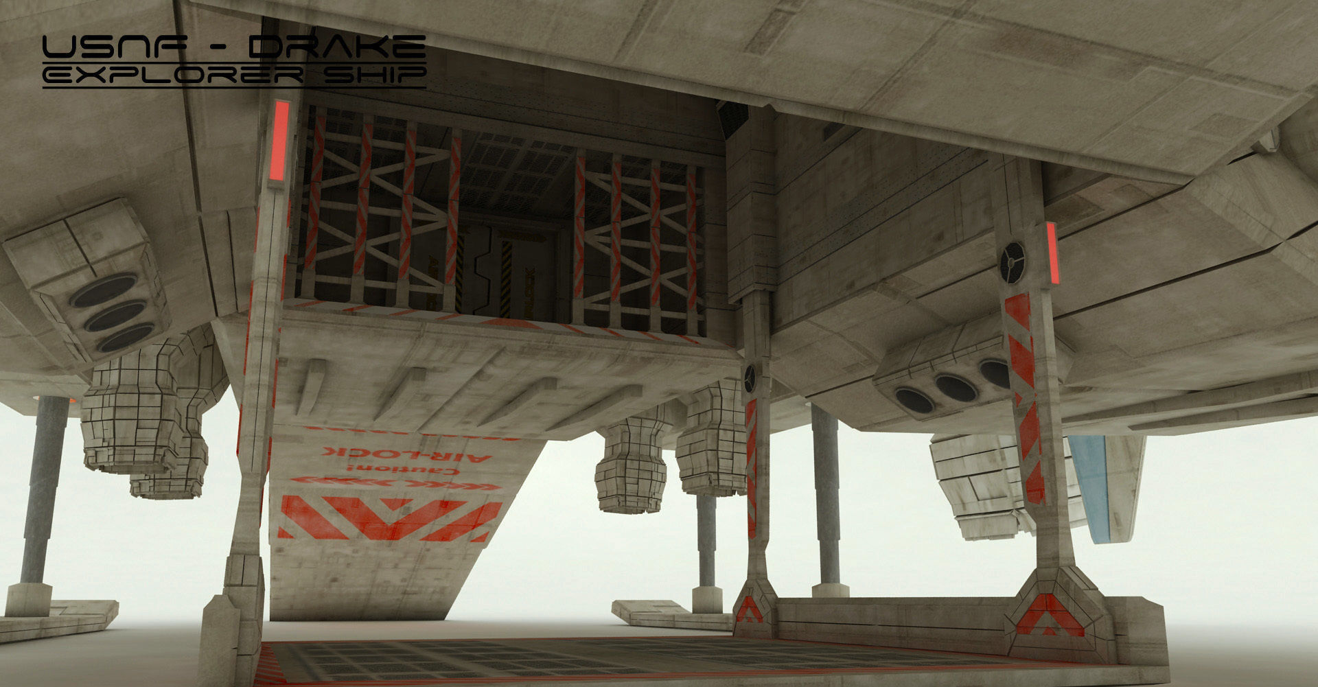 Explorer Class Space ship Low-poly 3D model_19