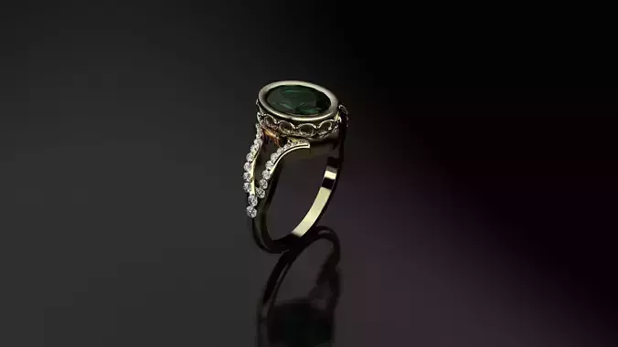 green oval emerald
