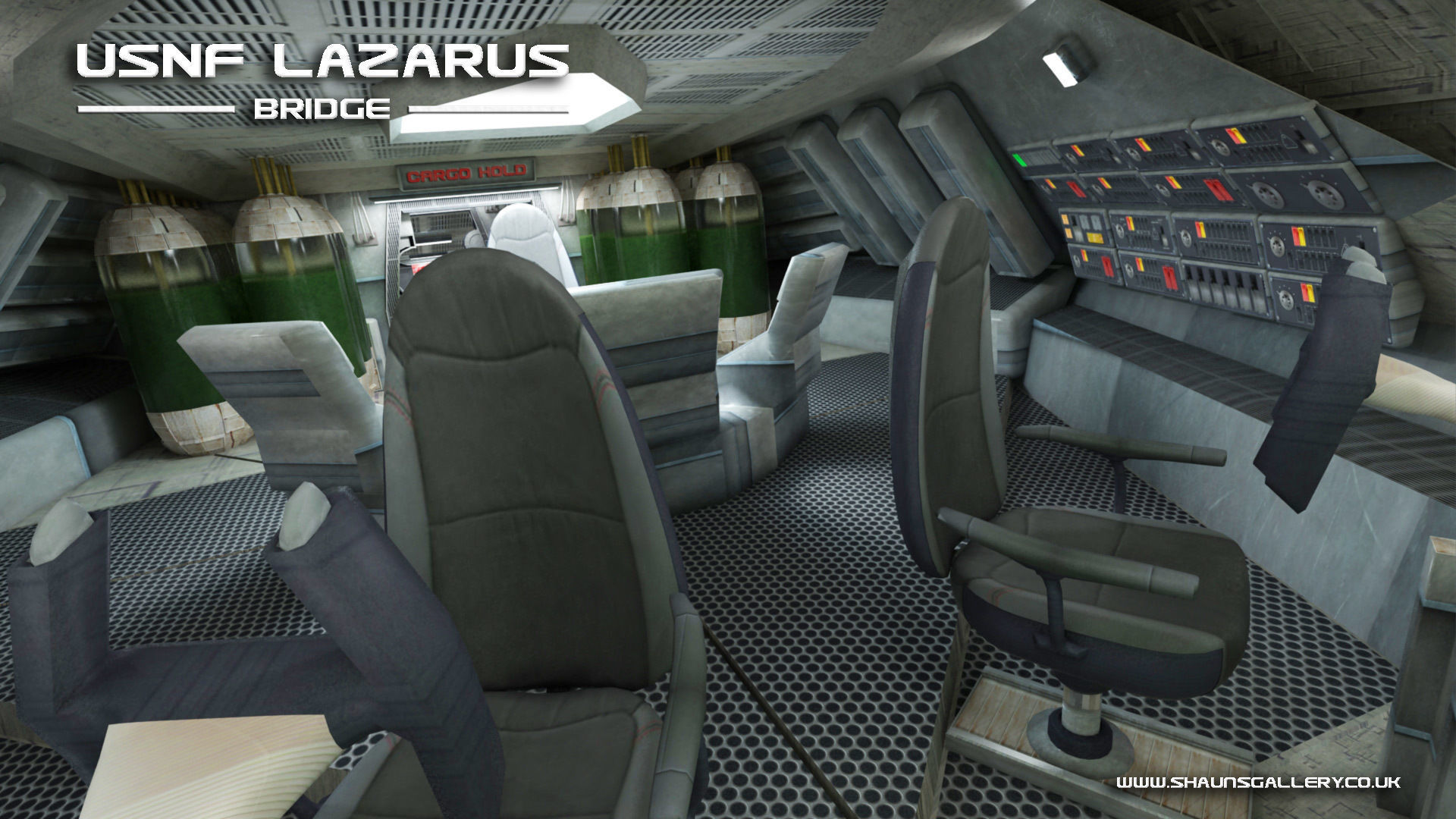 USNF Lazarus Spaceship with full Interior Low-poly 3D model_16