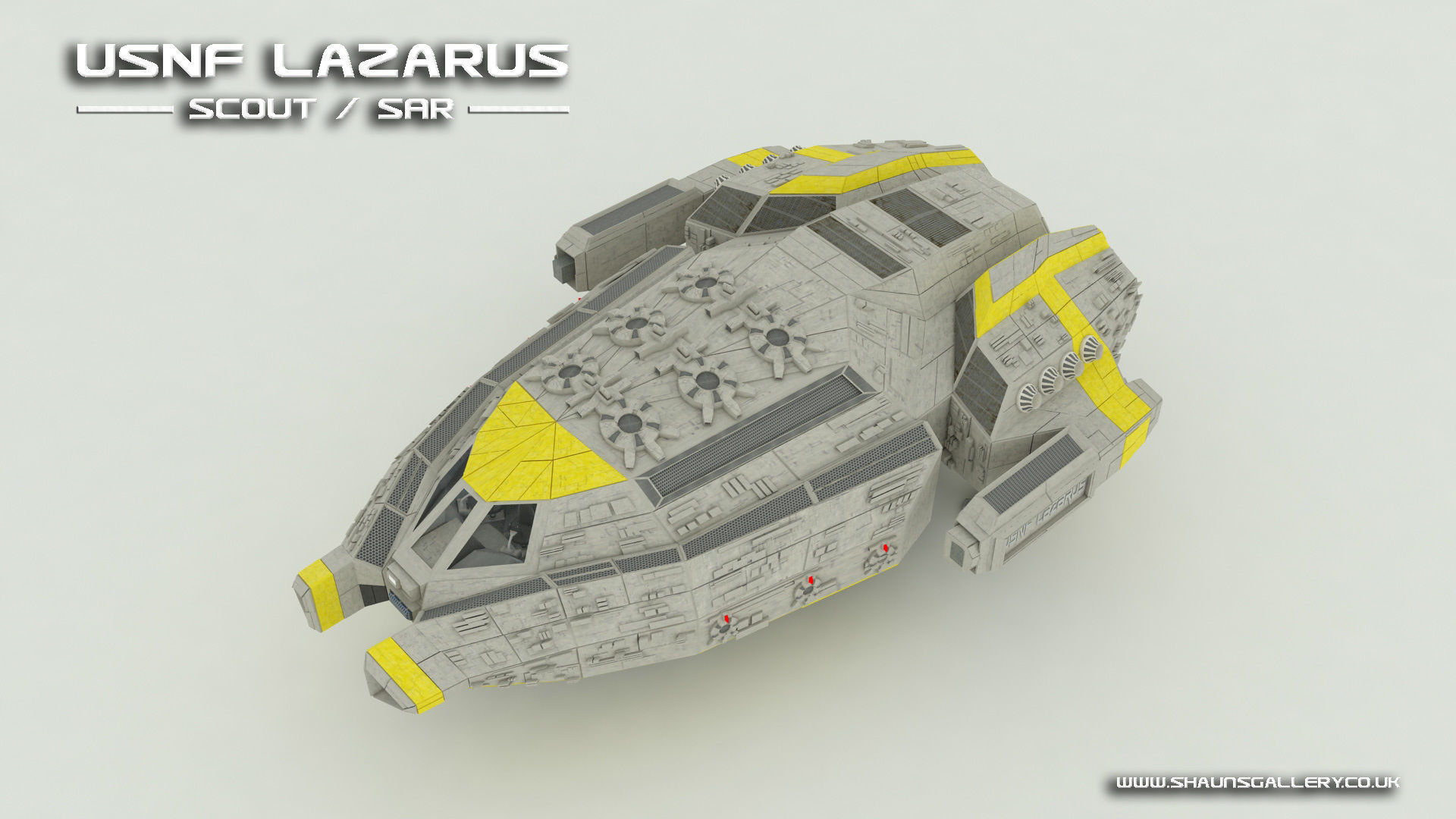 USNF Lazarus Spaceship with full Interior Low-poly 3D model_21