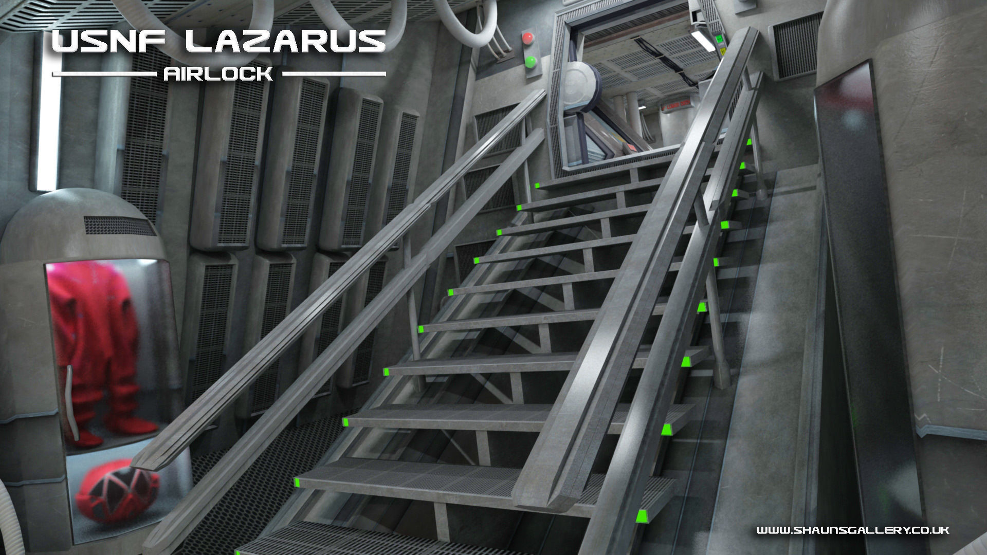 USNF Lazarus Spaceship with full Interior Low-poly 3D model_10