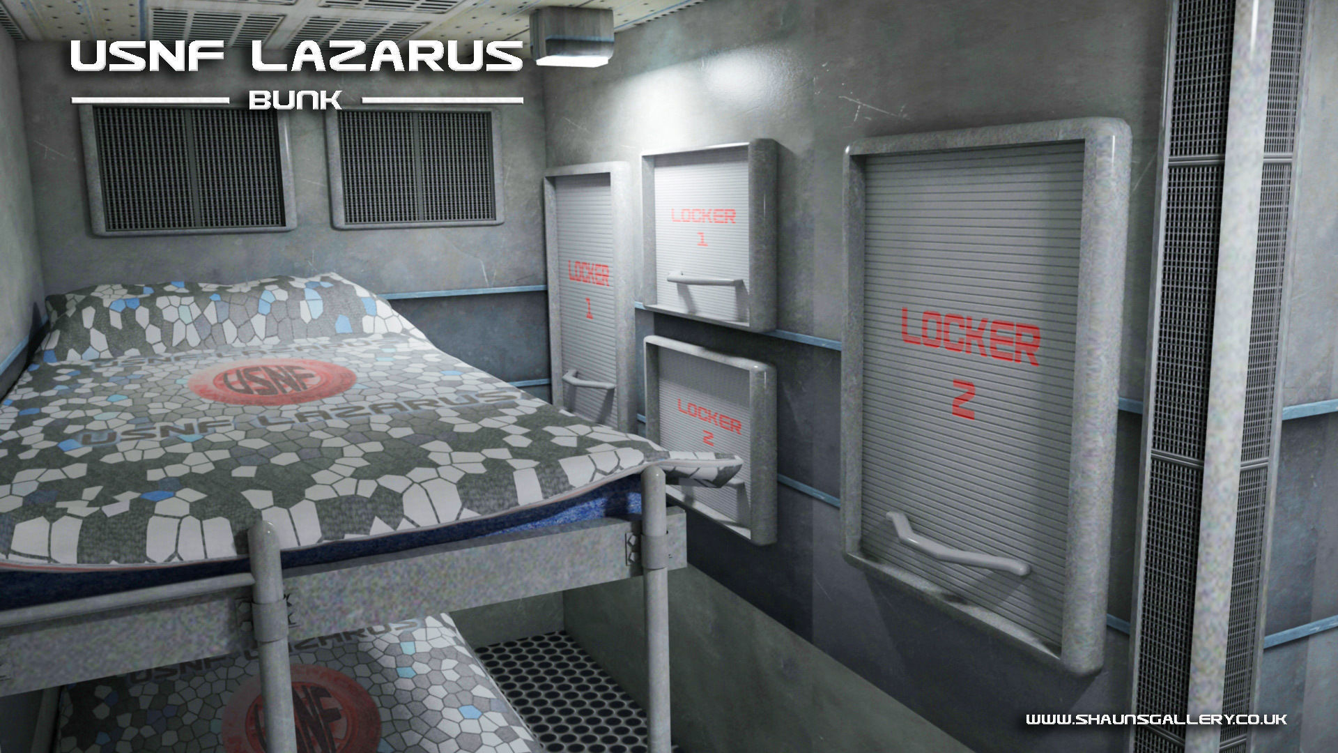 USNF Lazarus Spaceship with full Interior Low-poly 3D model_13