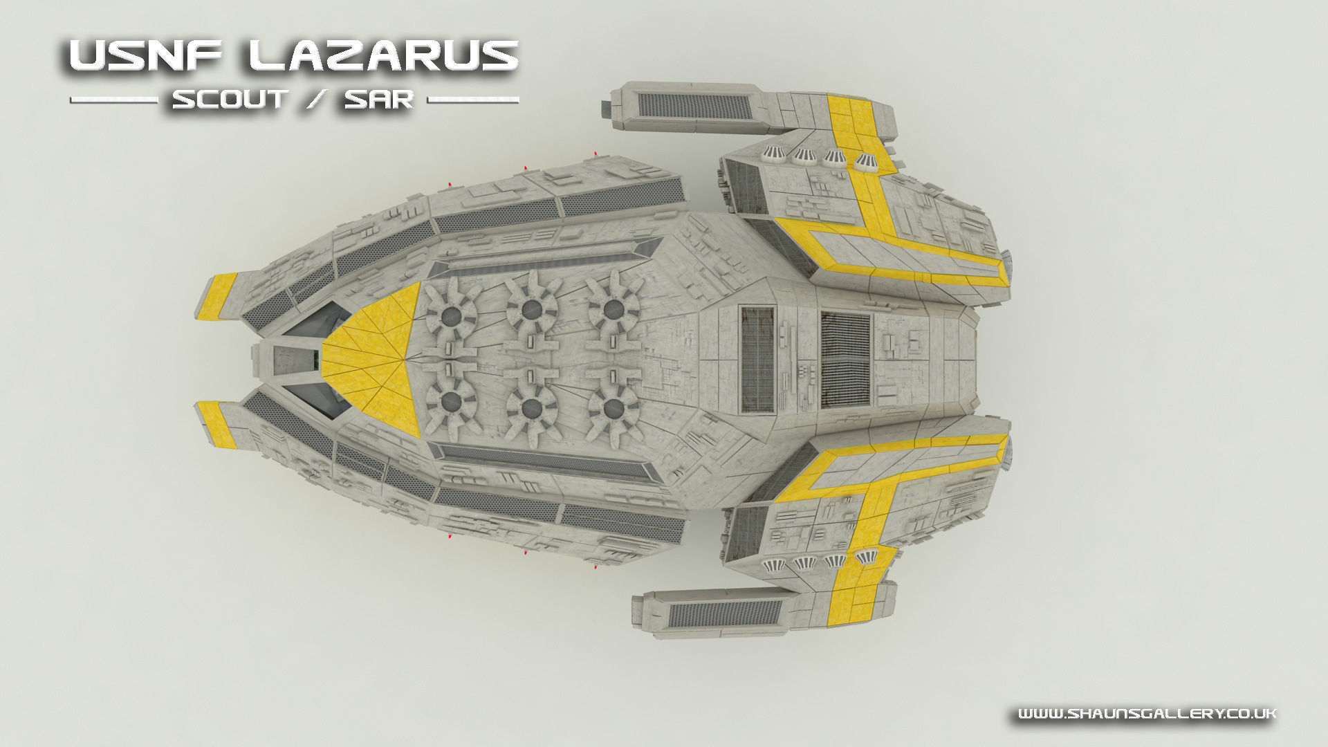 USNF Lazarus Spaceship with full Interior Low-poly 3D model_19