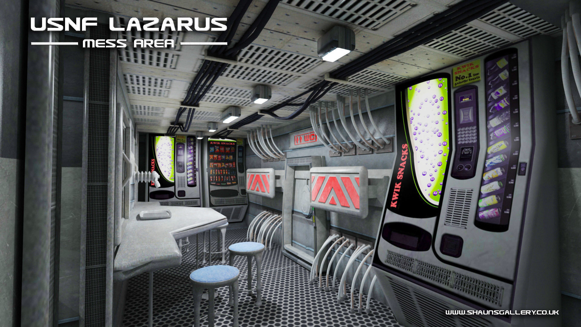 USNF Lazarus Spaceship with full Interior Low-poly 3D model_11
