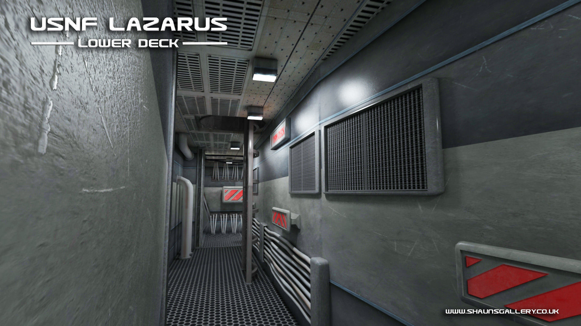 USNF Lazarus Spaceship with full Interior Low-poly 3D model_15