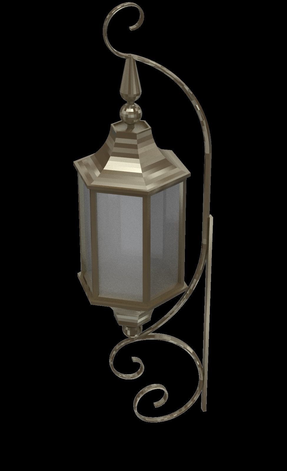 Wall hung light fixture architectural decorative light 3D model_1