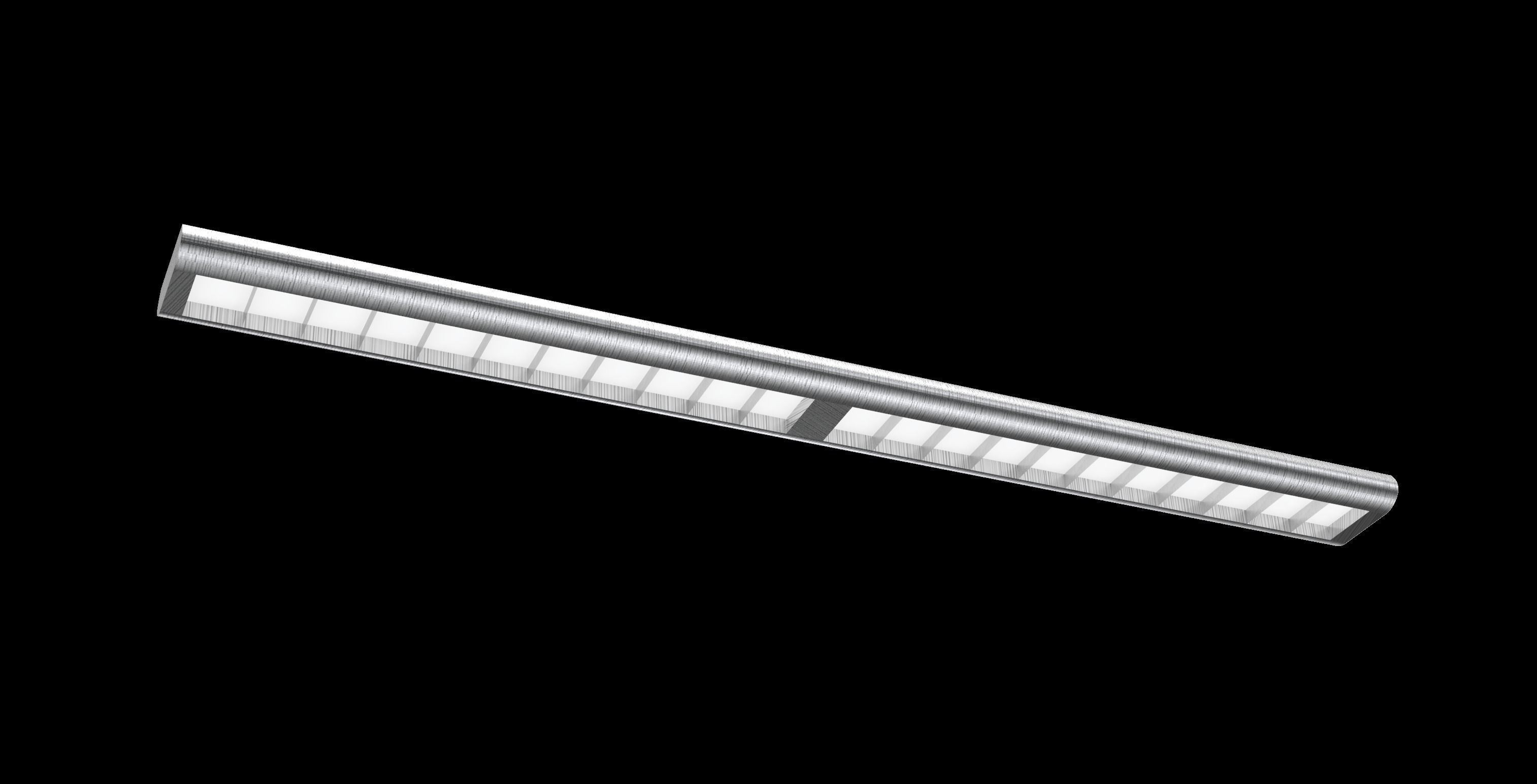 Ceiling hung fluorescent light architectural office light fixtur 3D model_0