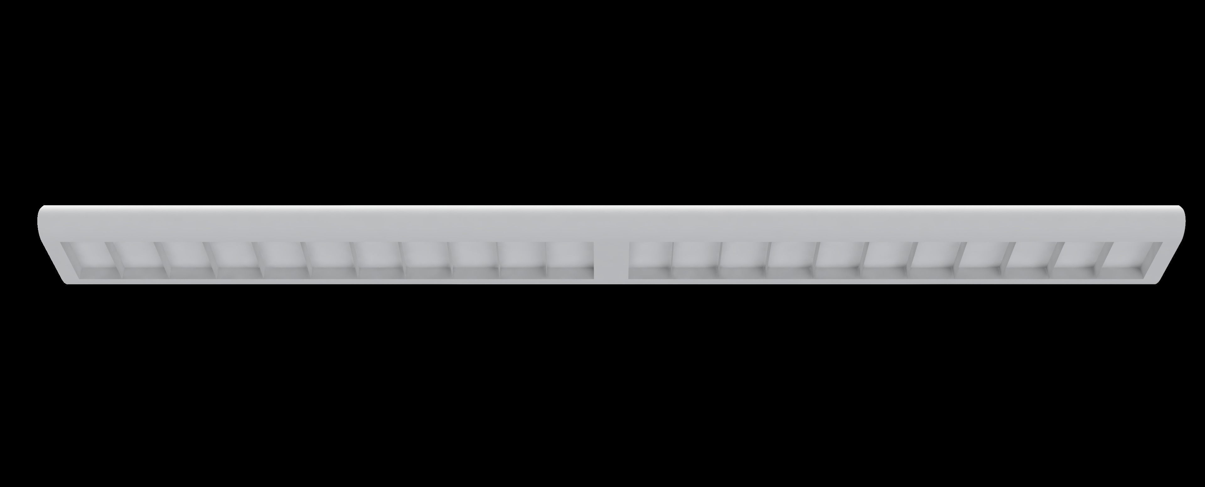Ceiling hung fluorescent light architectural office light fixtur 3D model_3