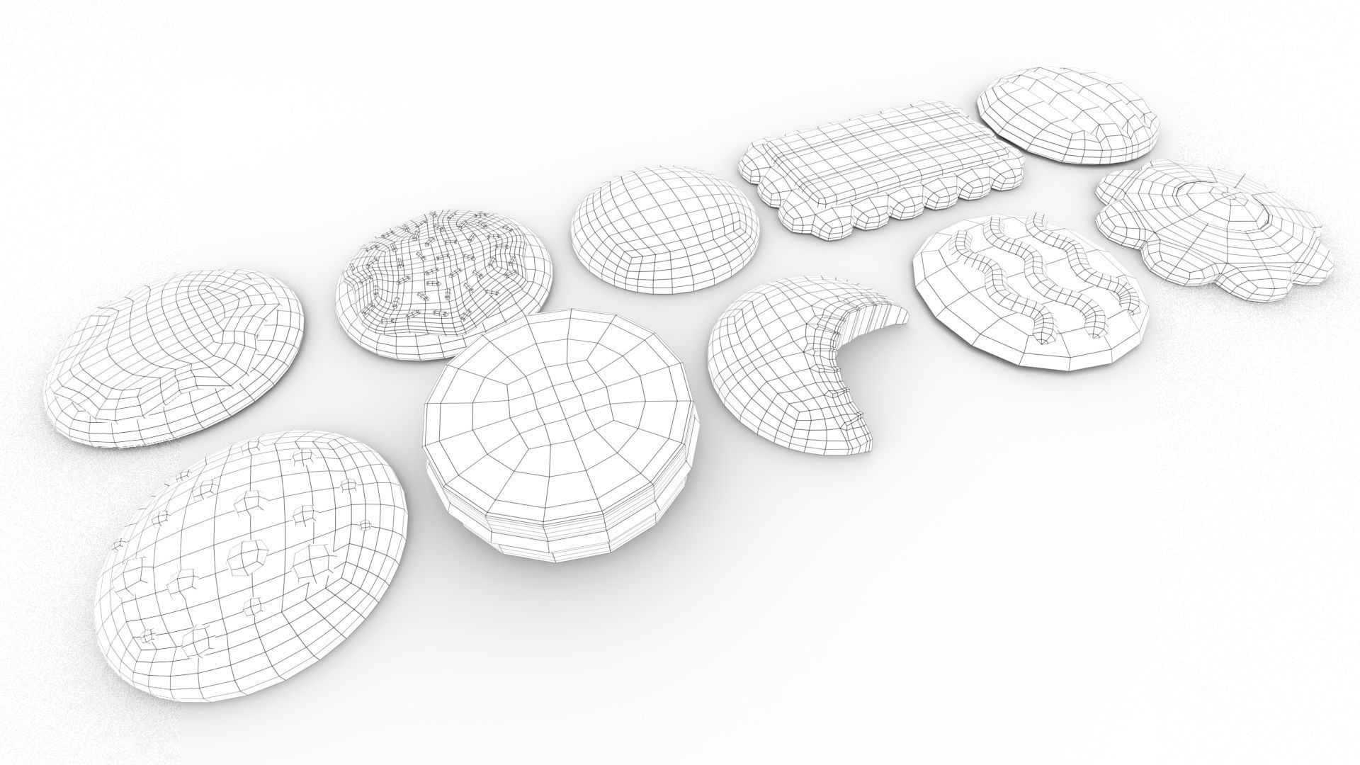 Cartoon Cookies and Biscuits Assorted Low-poly 3D model_3