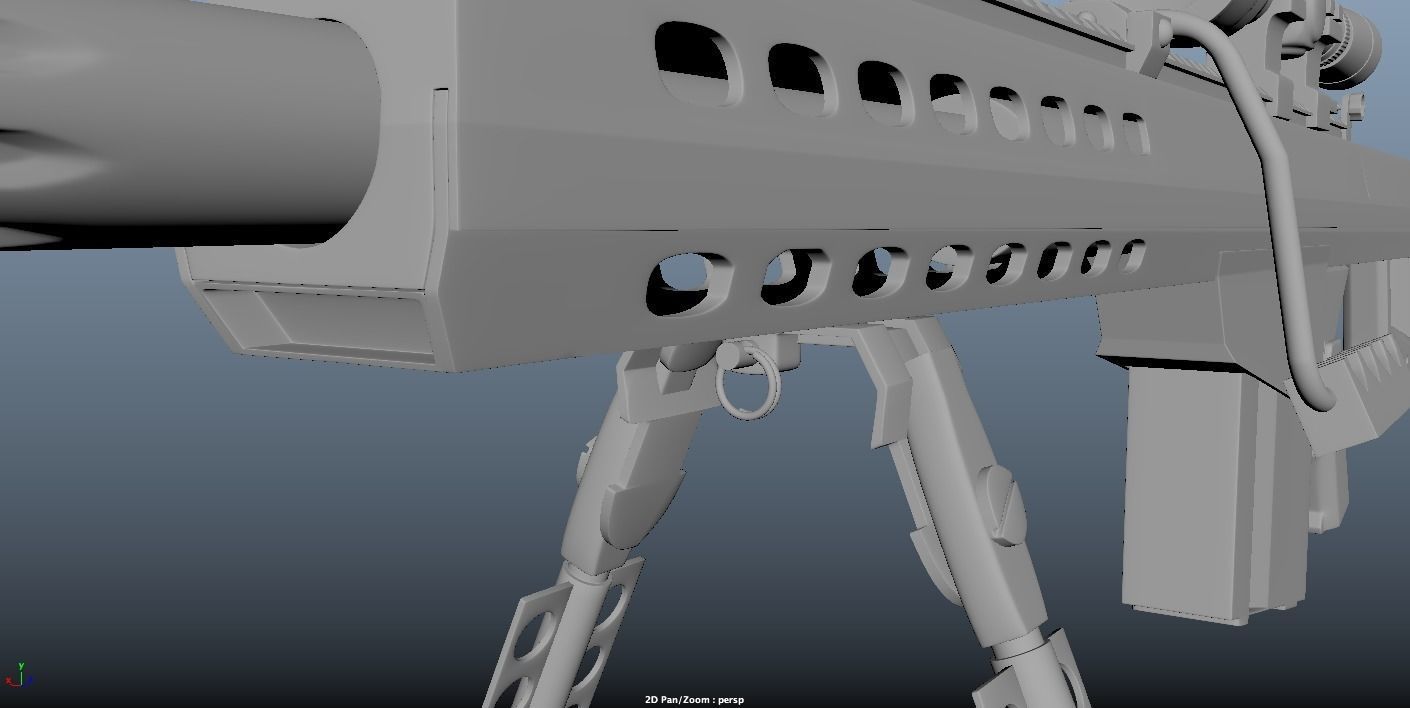 BARRET M82 Low-poly 3D model_4