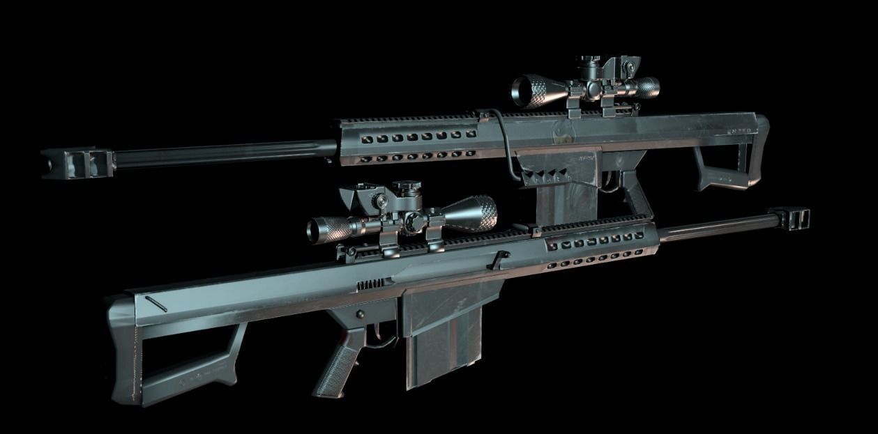 BARRET M82 Low-poly 3D model_2