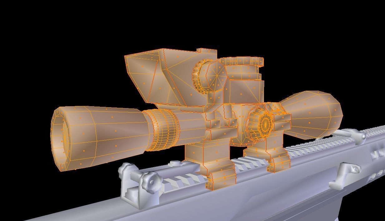 BARRET M82 Low-poly 3D model_6