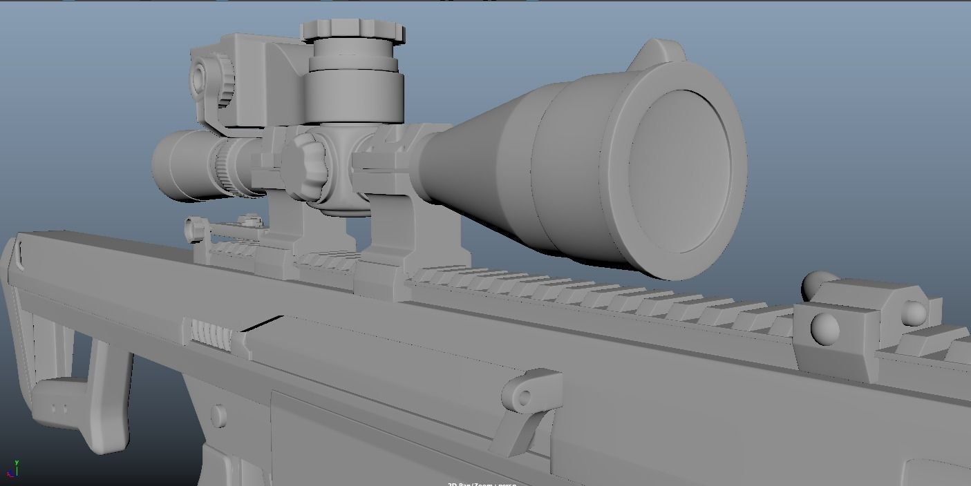 BARRET M82 Low-poly 3D model_3