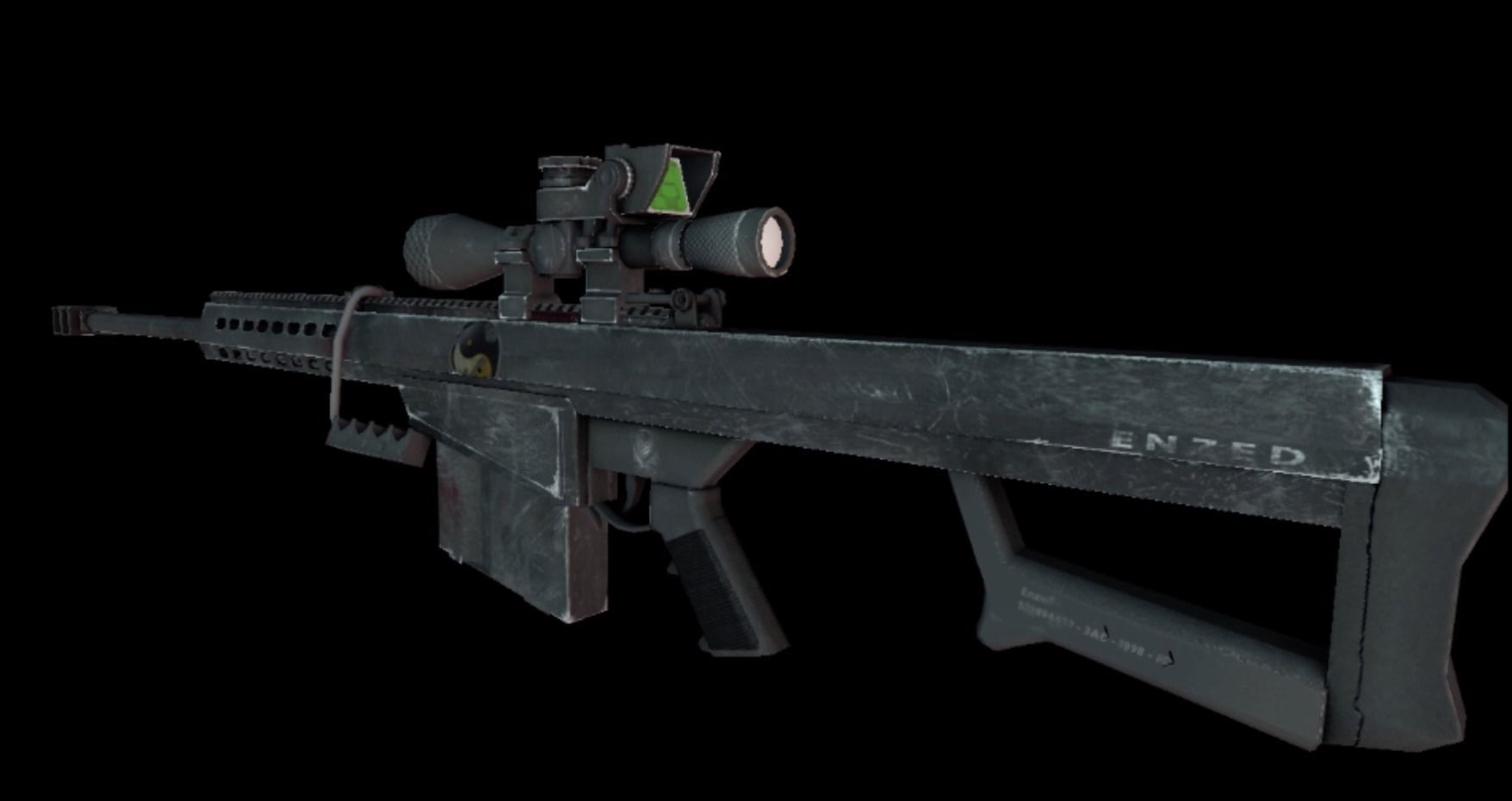 BARRET M82 Low-poly 3D model_0