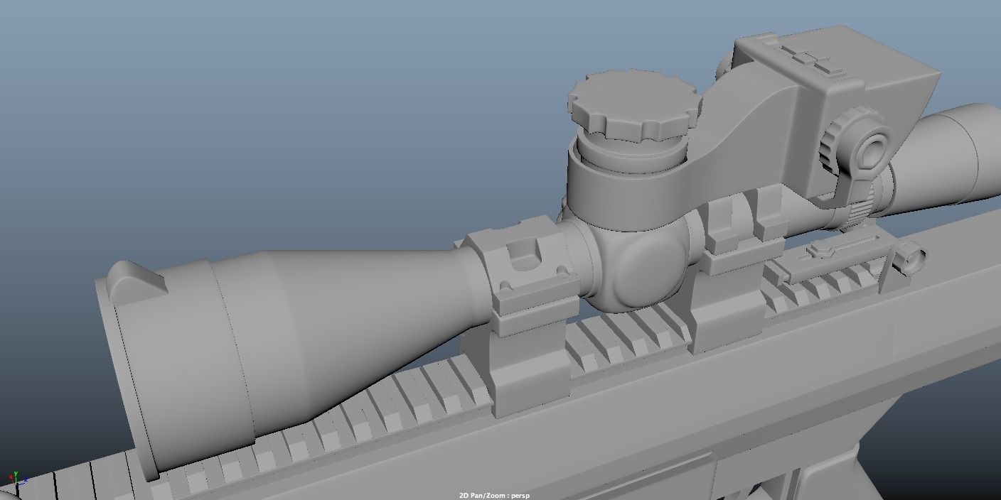 BARRET M82 Low-poly 3D model_5