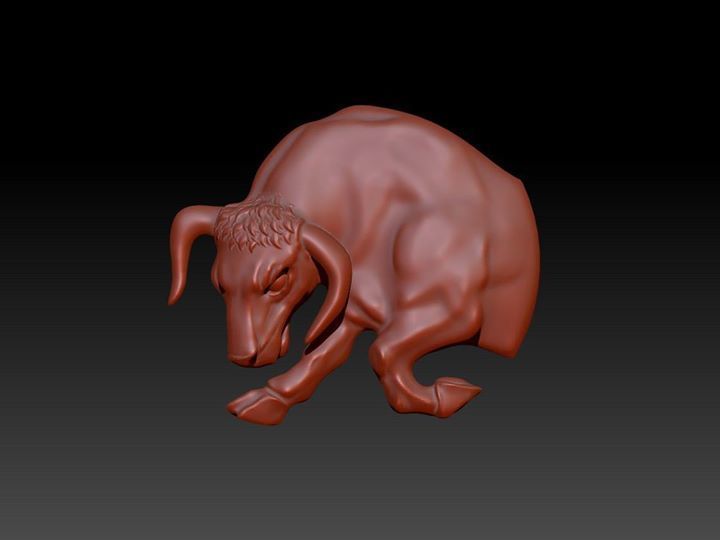Zodiak 6 gold bull pendant with diamonds 3D print model_2
