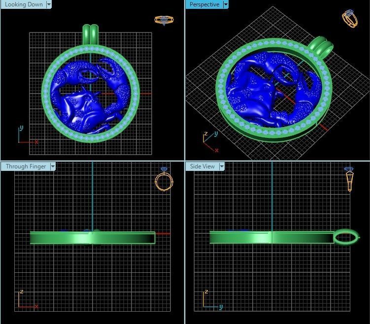 Zodiak 9 zodiac pendant with diamonds 3D print model_4