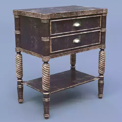 Nightstand bedside table with two drawers