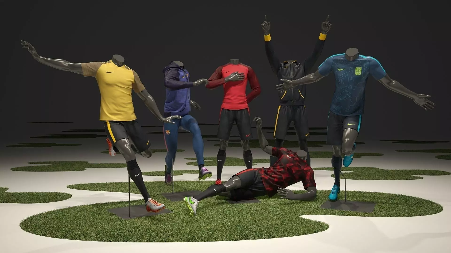Male mannequin Nike Football pack 3D model