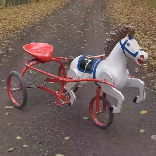 Vintage Soviet Horse Tricycle Pedal Car