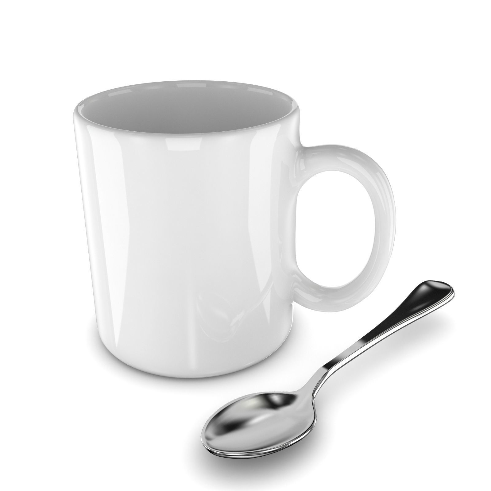 Promotional Mug And Spoon Realistic  3D model_8