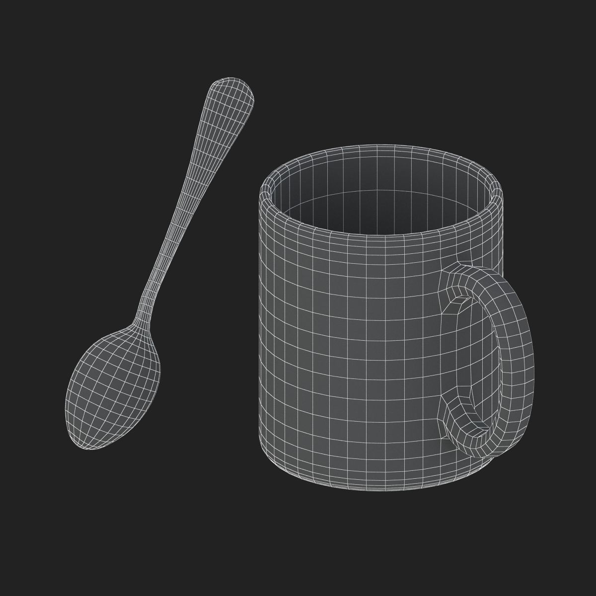 Promotional Mug And Spoon Realistic  3D model_15
