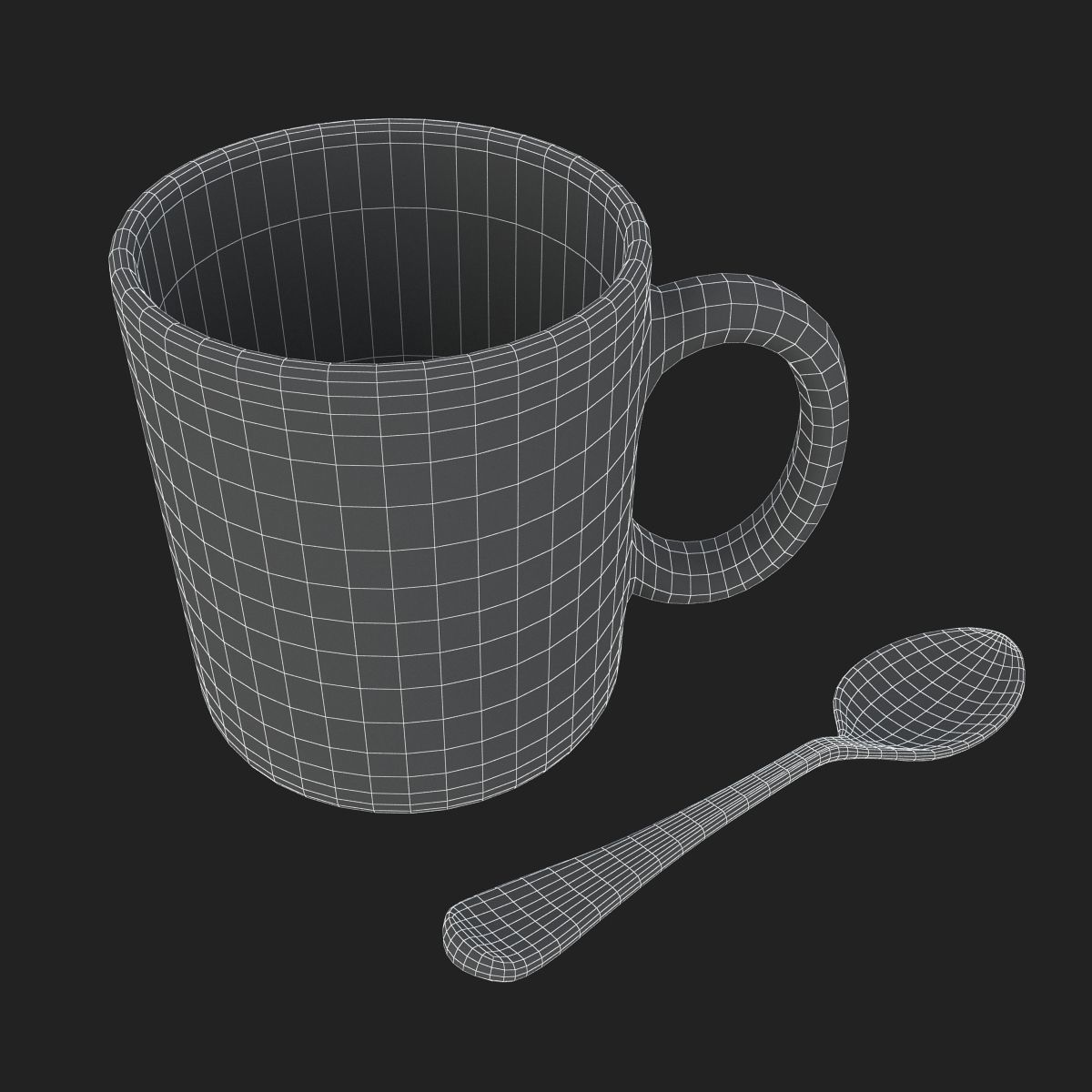 Promotional Mug And Spoon Realistic  3D model_12