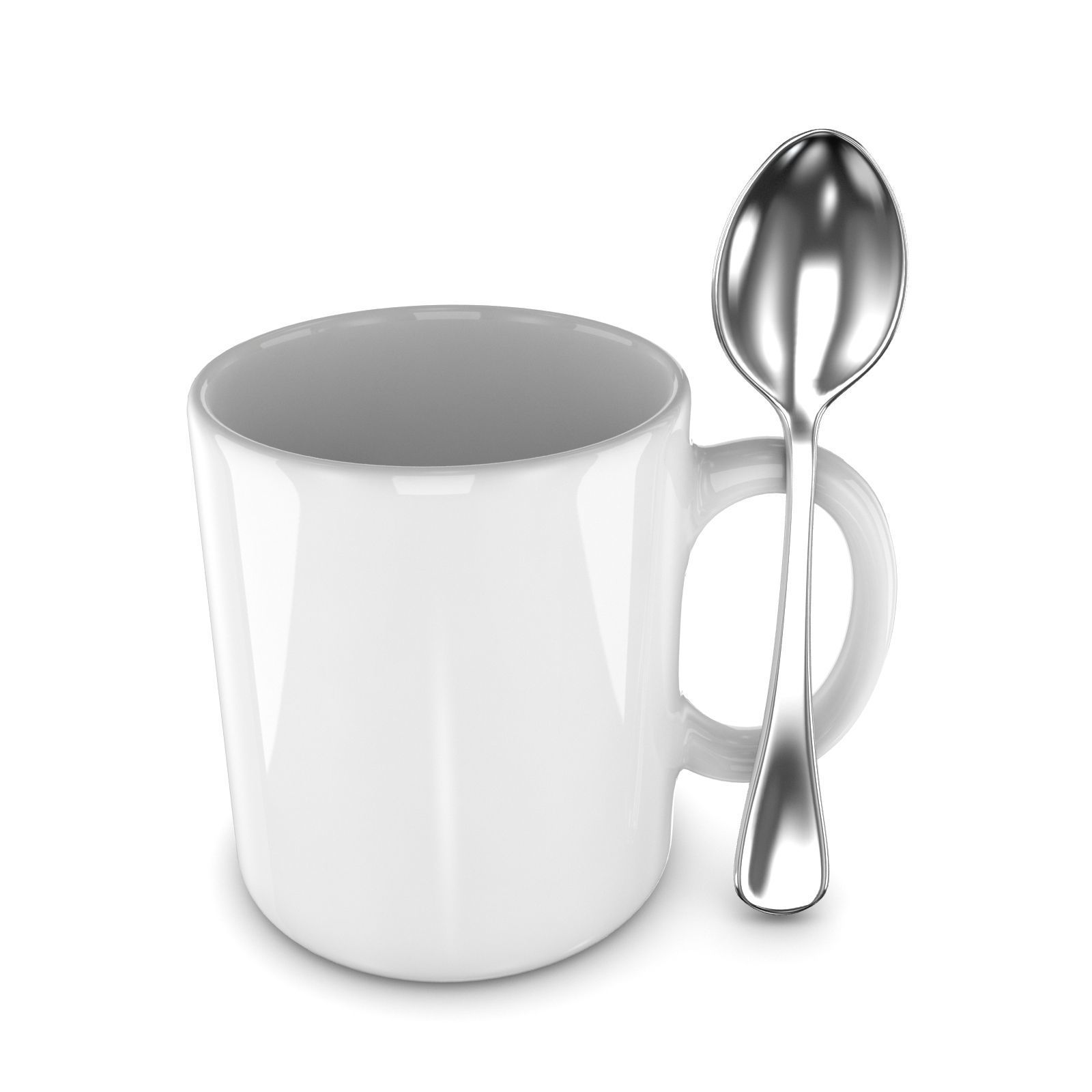Promotional Mug And Spoon Realistic  3D model_4