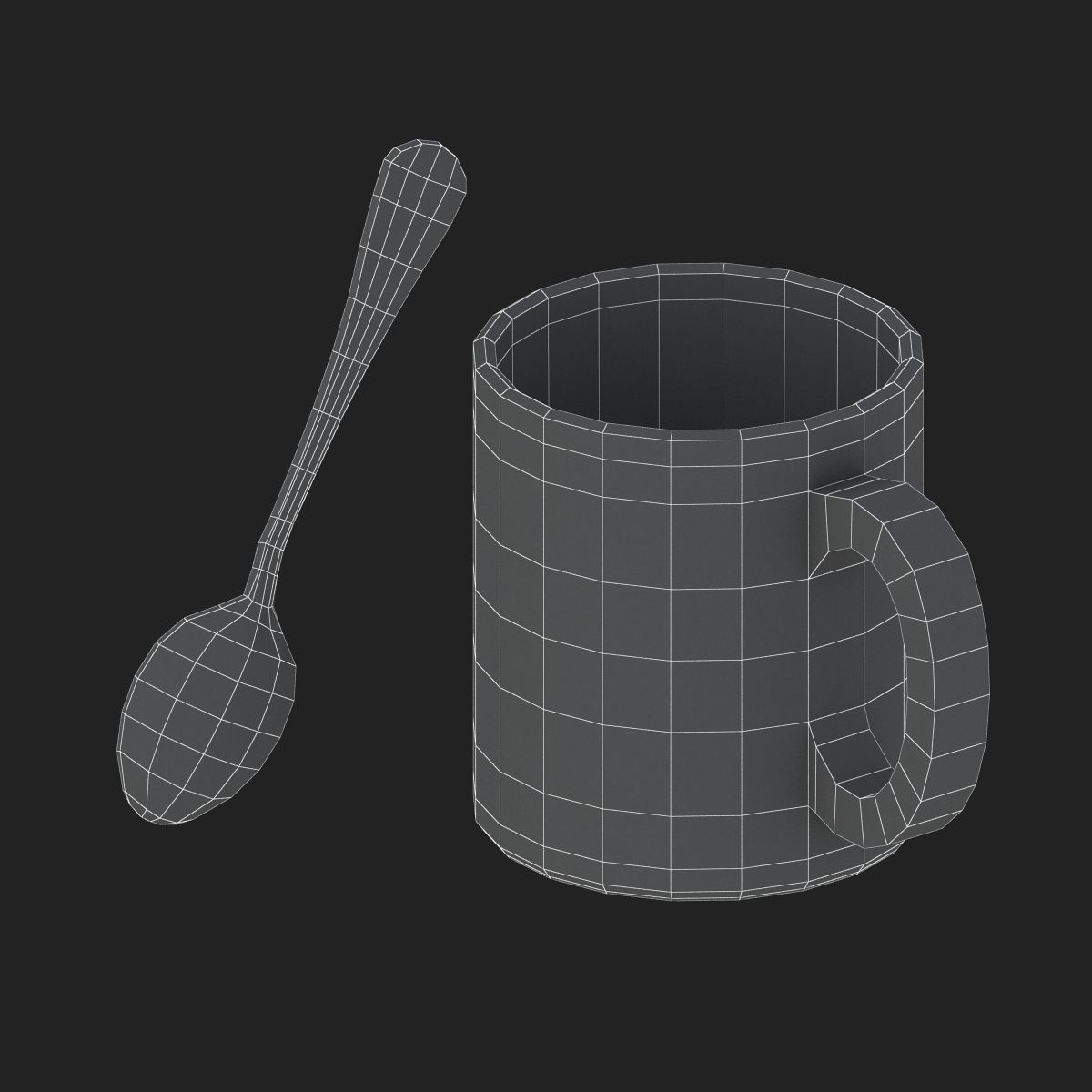 Promotional Mug And Spoon Realistic  3D model_17