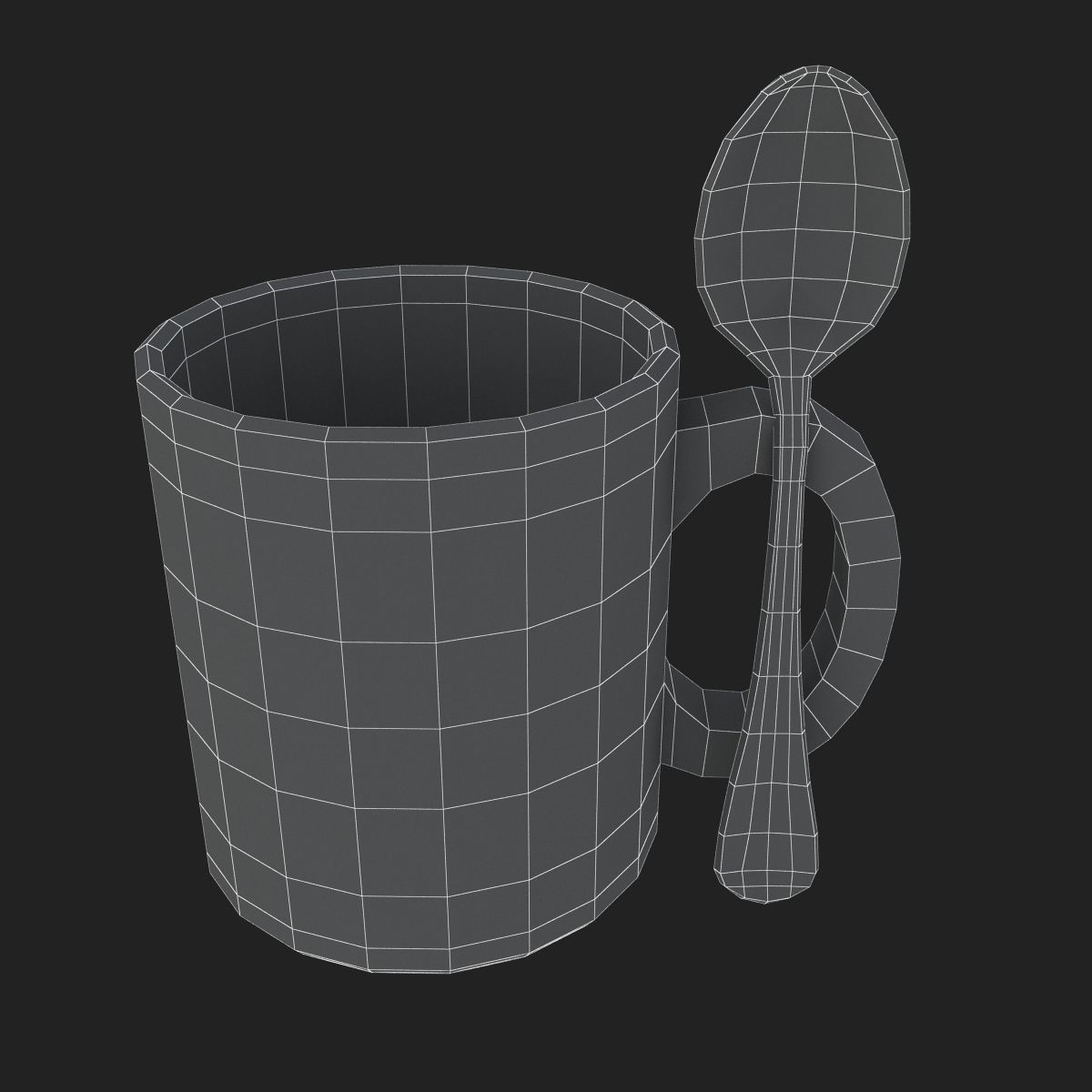 Promotional Mug And Spoon Realistic  3D model_14