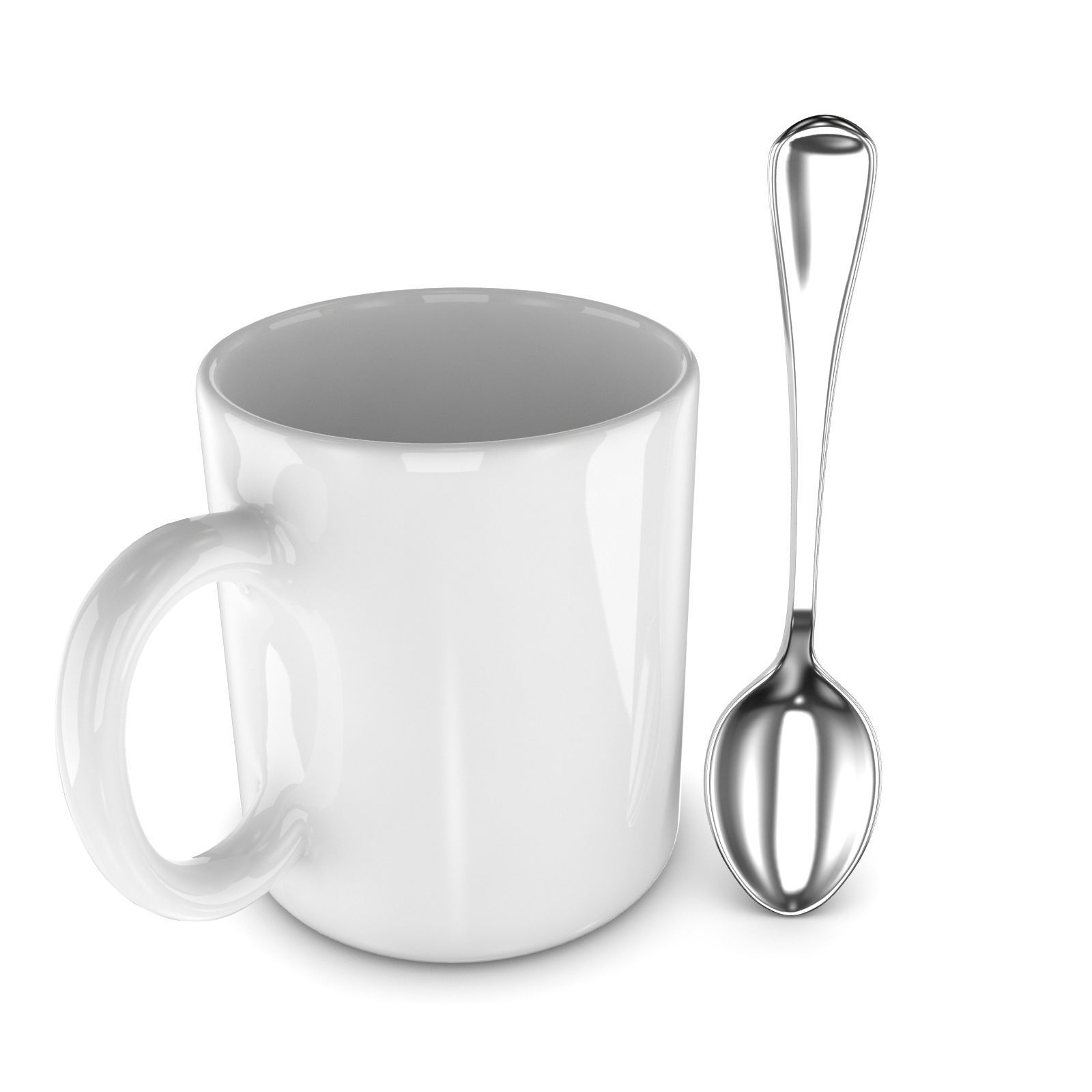 Promotional Mug And Spoon Realistic  3D model_5