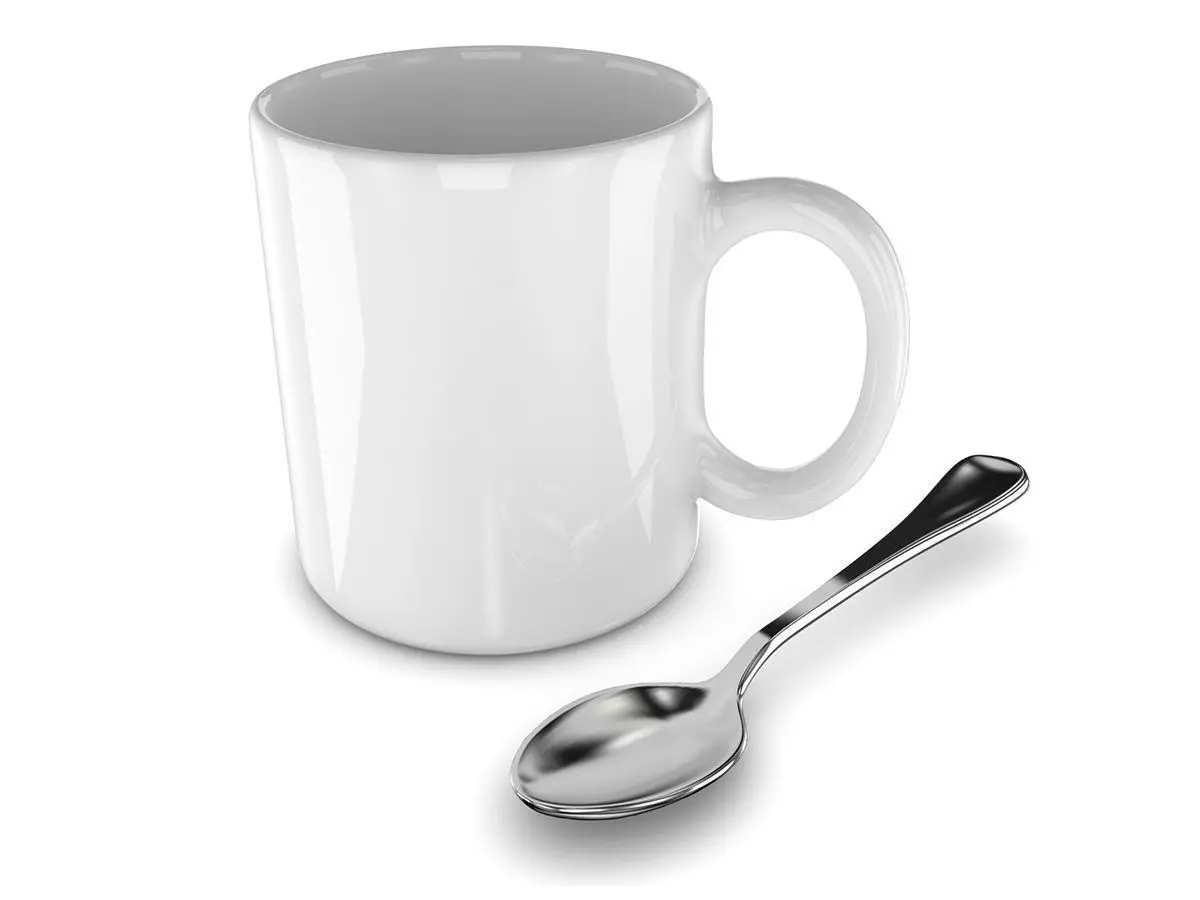 Promotional Mug And Spoon Realistic  3D model_0